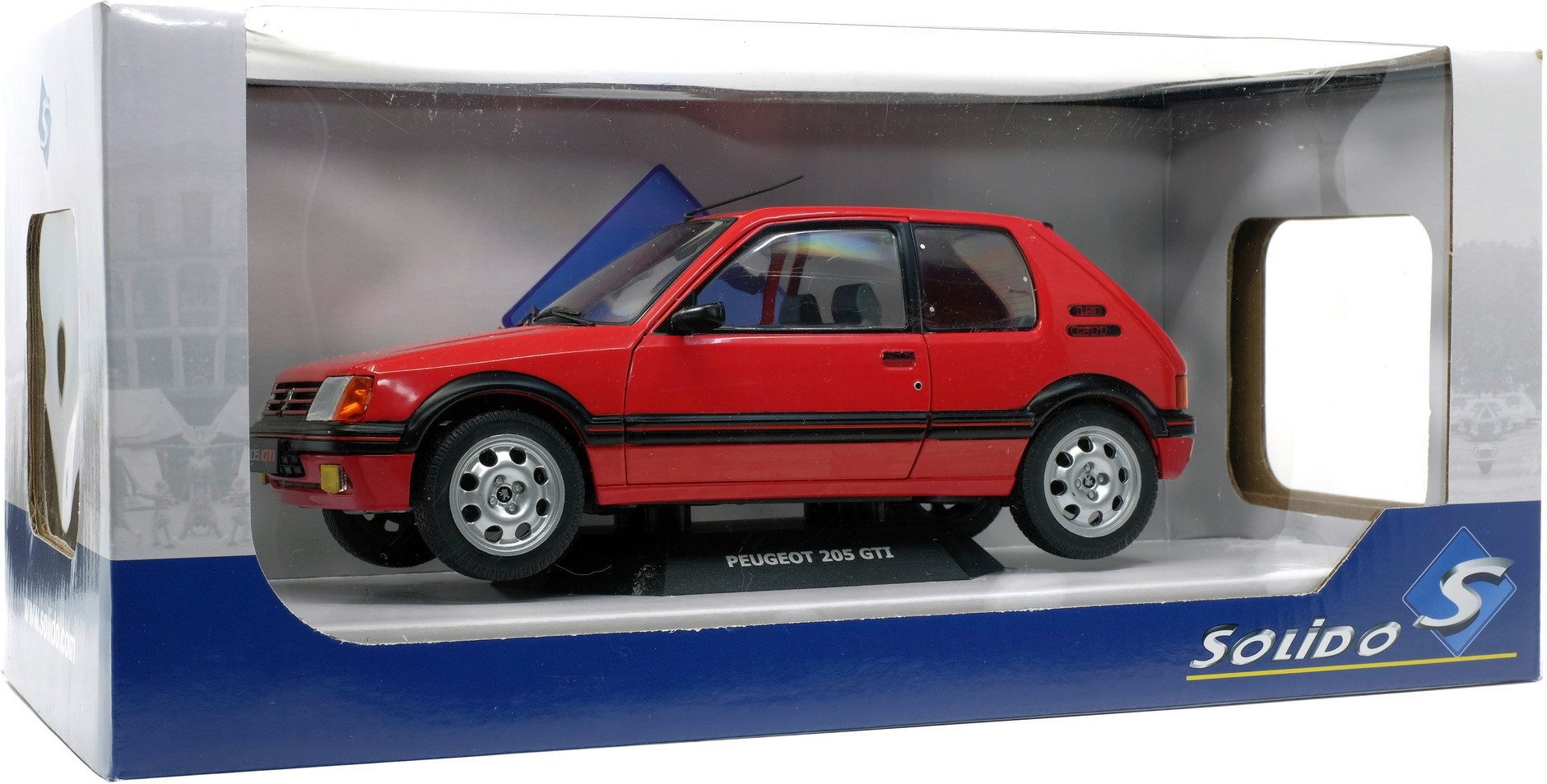 Modellauto Solido Modellauto Maßstab 1:18 Peugeot 205 GTI MK1 rot 1985 S1801702
