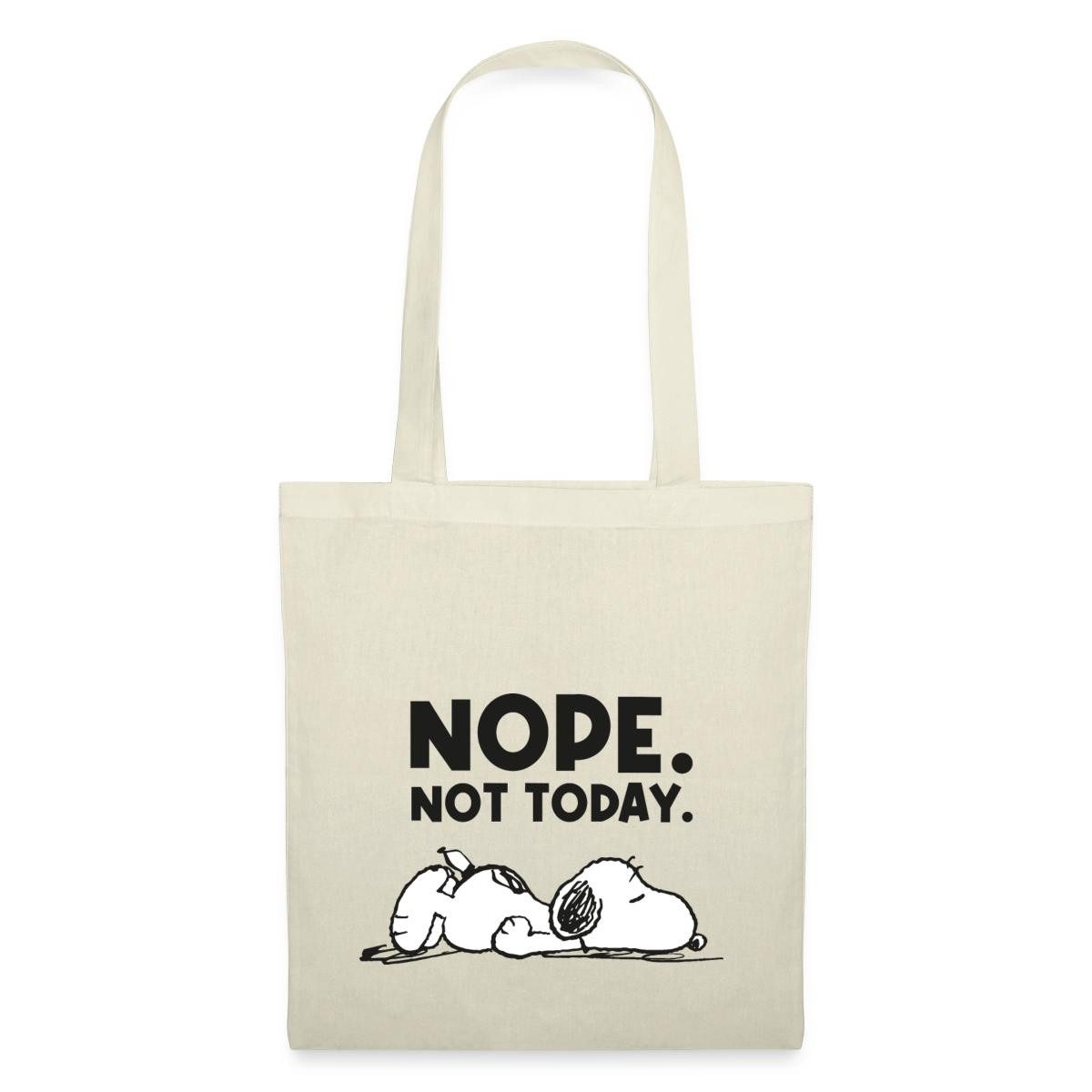 Spreadshirt Henkeltasche Peanuts Snoopy Nope Not Today Bürohumor Stoffbeutel (1-tlg)