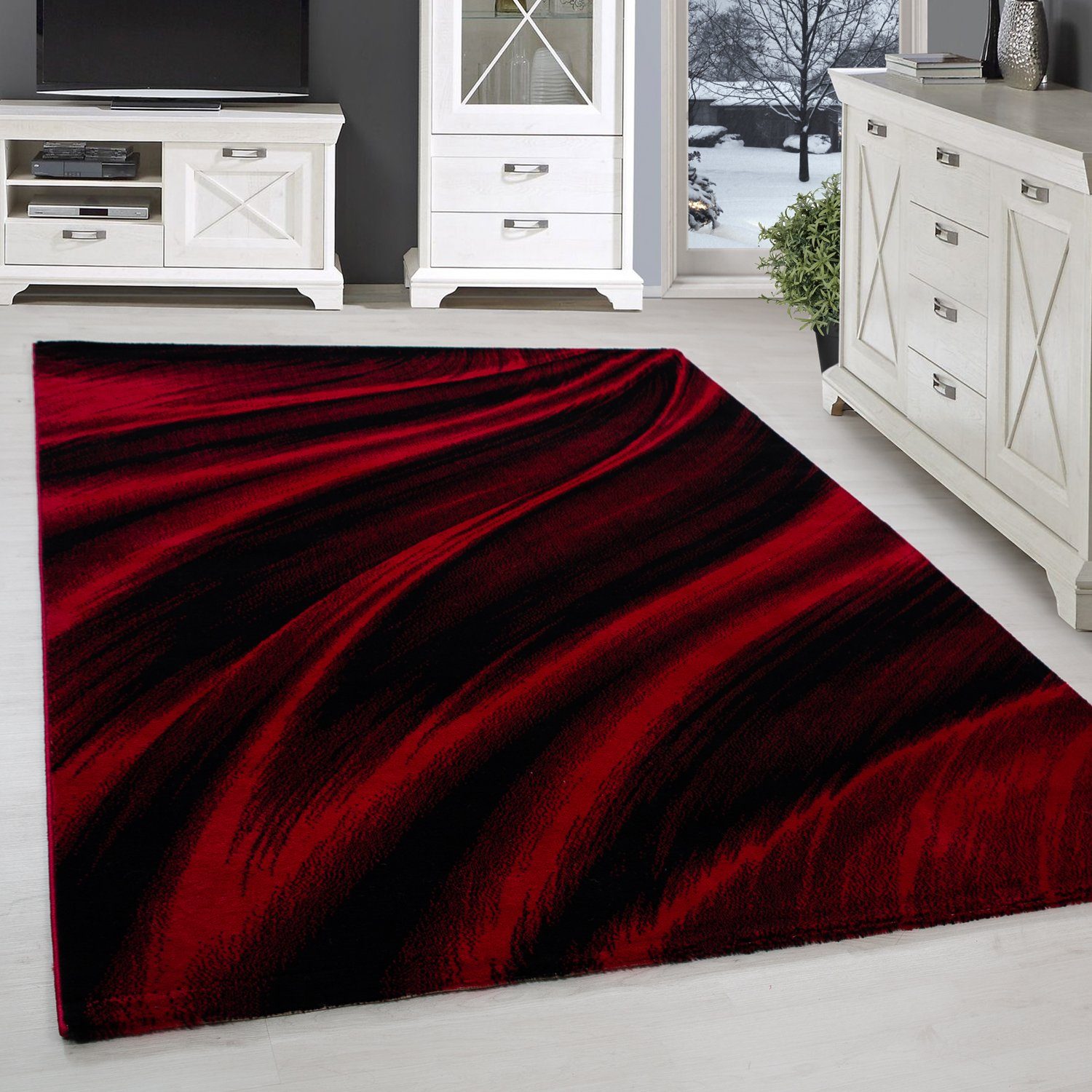 SIMPEX24 Designteppich Abstrakt Wellen Design, Rechteckig, Höhe: 12 mm, Kur günstig online kaufen