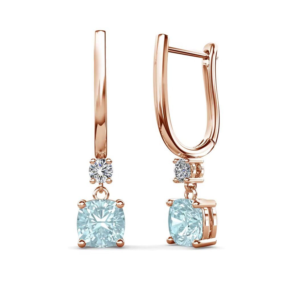 Paar Creolen Creolen Ohrringe Topas Gold 925 Sterling Silber Hypoallergen