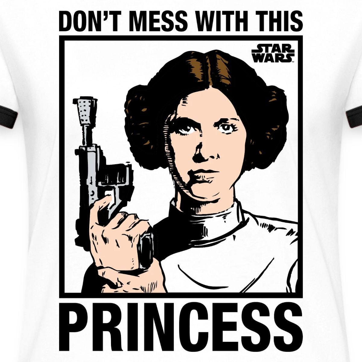 Spreadshirt T-Shirt Star Wars Leia Don't Mess With This Princess Frauen Kontrast T-Shirt (1-tlg)