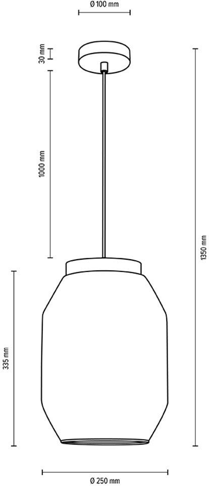 BRITOP LIGHTING Pendelleuchte Vaso, Leuchtmittel Nachhaltig, Kiefernholz, aus wechselbar, Naturprodukt Rauch Hochwert. Glasschirm