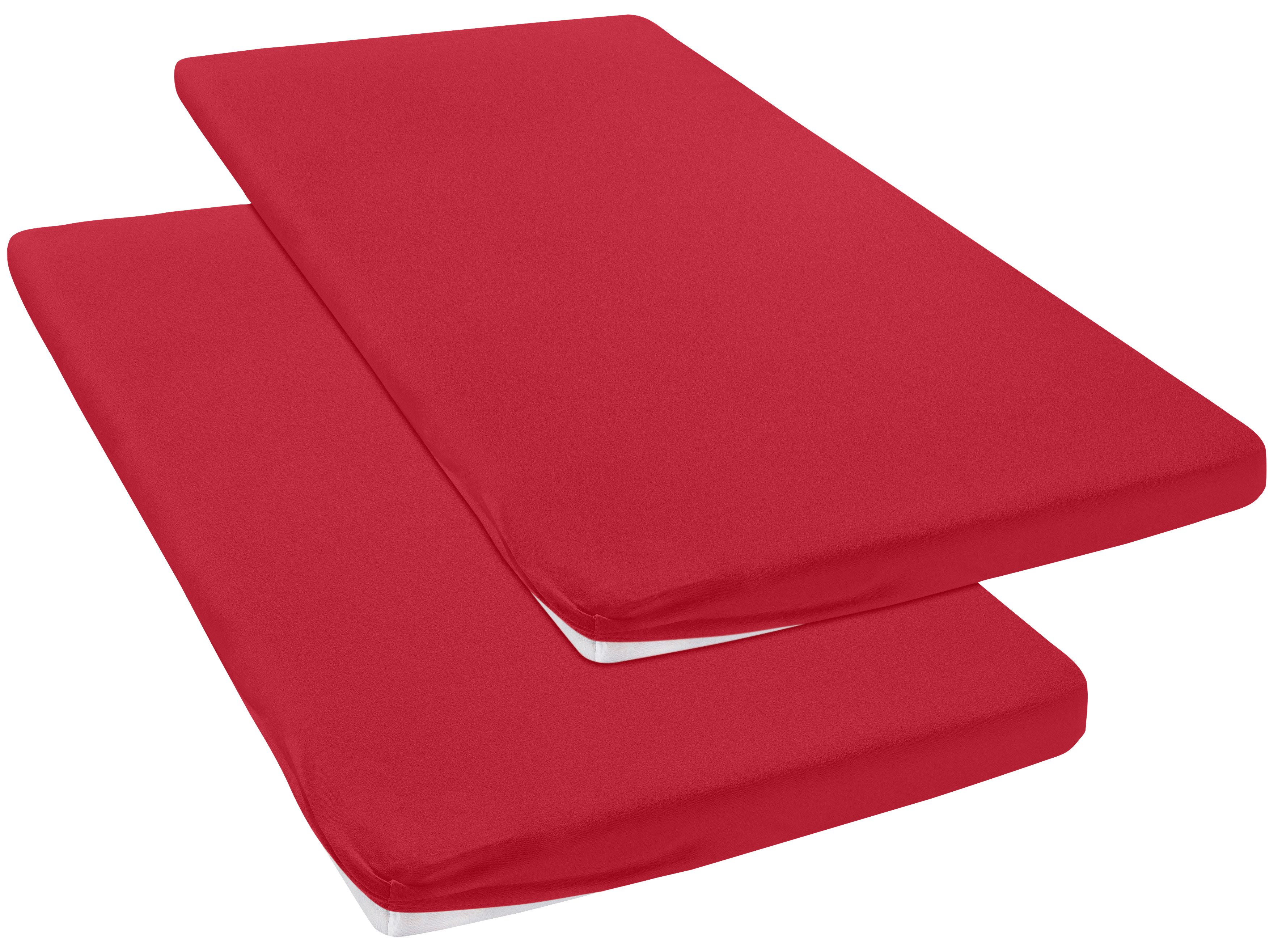 OTTO home Spannbettlaken Topper Basic, in Gr. 90x200, 140x200 oder 180x200 cm, Baumwoll-Jersey, Gummizug: rundum, (2 Stück), Baumwolle, Matratzen bis 8 cm Höhe, Bettlaken, Spannbetttuch, Laken