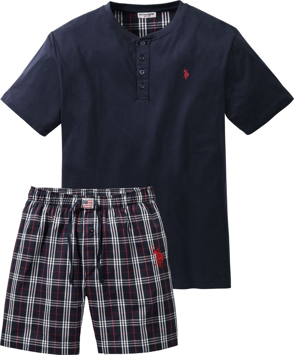 U.S. Polo Assn. Pyjama (Set, 2 tlg) aus 100% Baumwolle, federleicht und atmungsaktiv