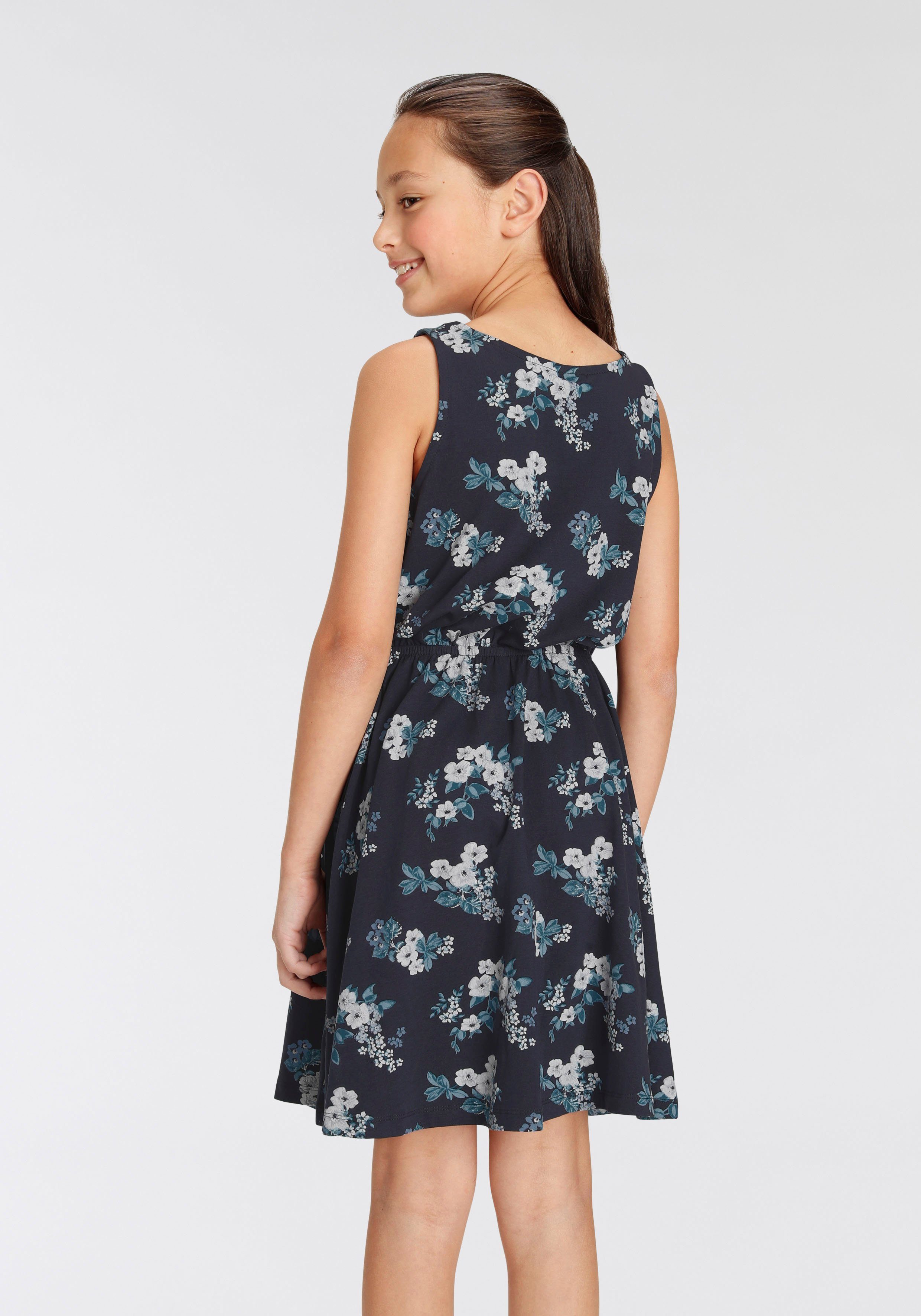 KIDSWORLD Jerseykleid - Skaterkleid mit Blumen bedruckt festliche Anlässe, kniefreie Länge, modisch, aus Jerseystoff
