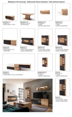 expendio Highboard Vera 2, Balkeneiche Bianco / Glas anthrazit 124x120x37 vormontiert Softclose