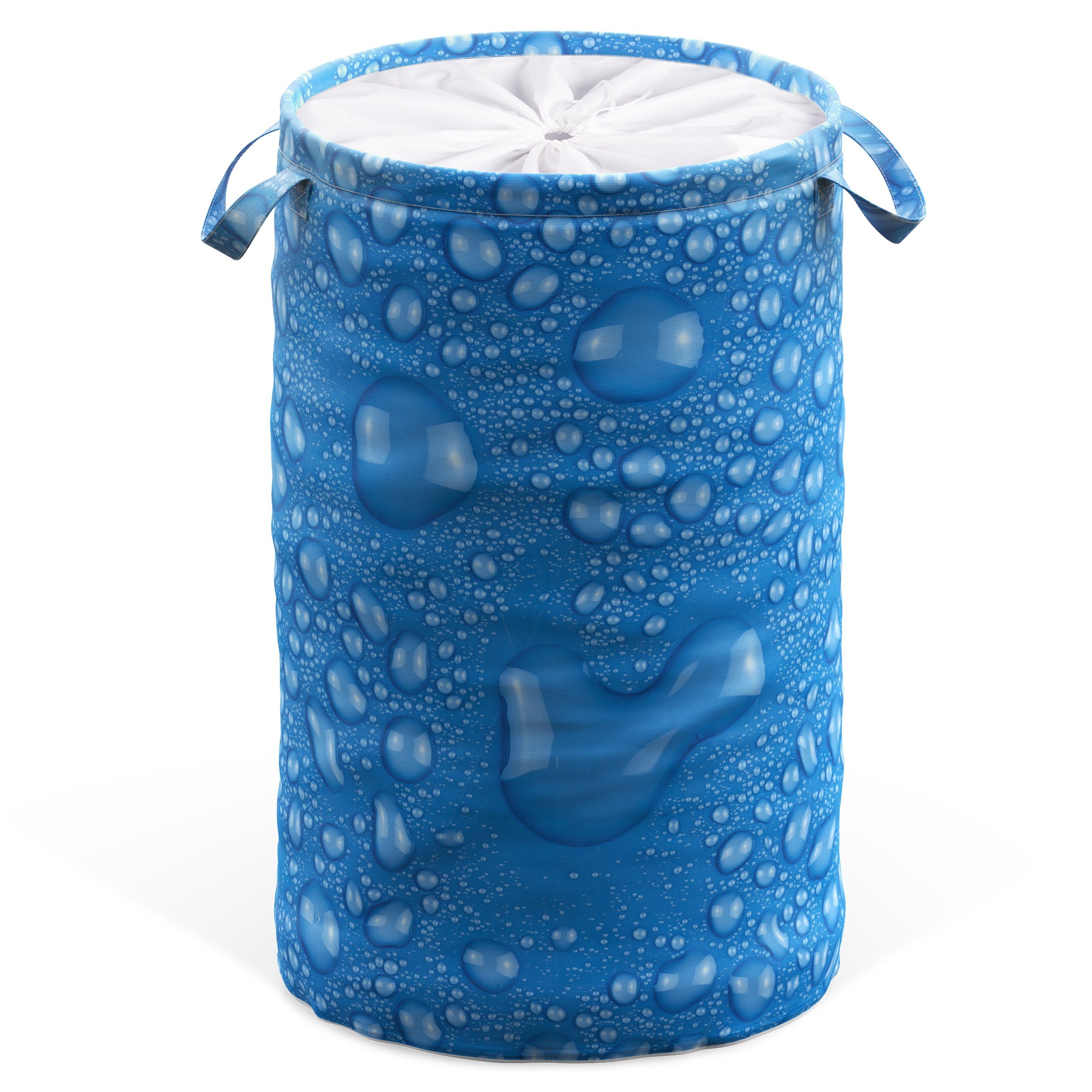 Sanilo Wäschekorb Tautropfen Blau, 60 Liter, faltbar, mit Sichtschutz und Griffen, kräftige Farben