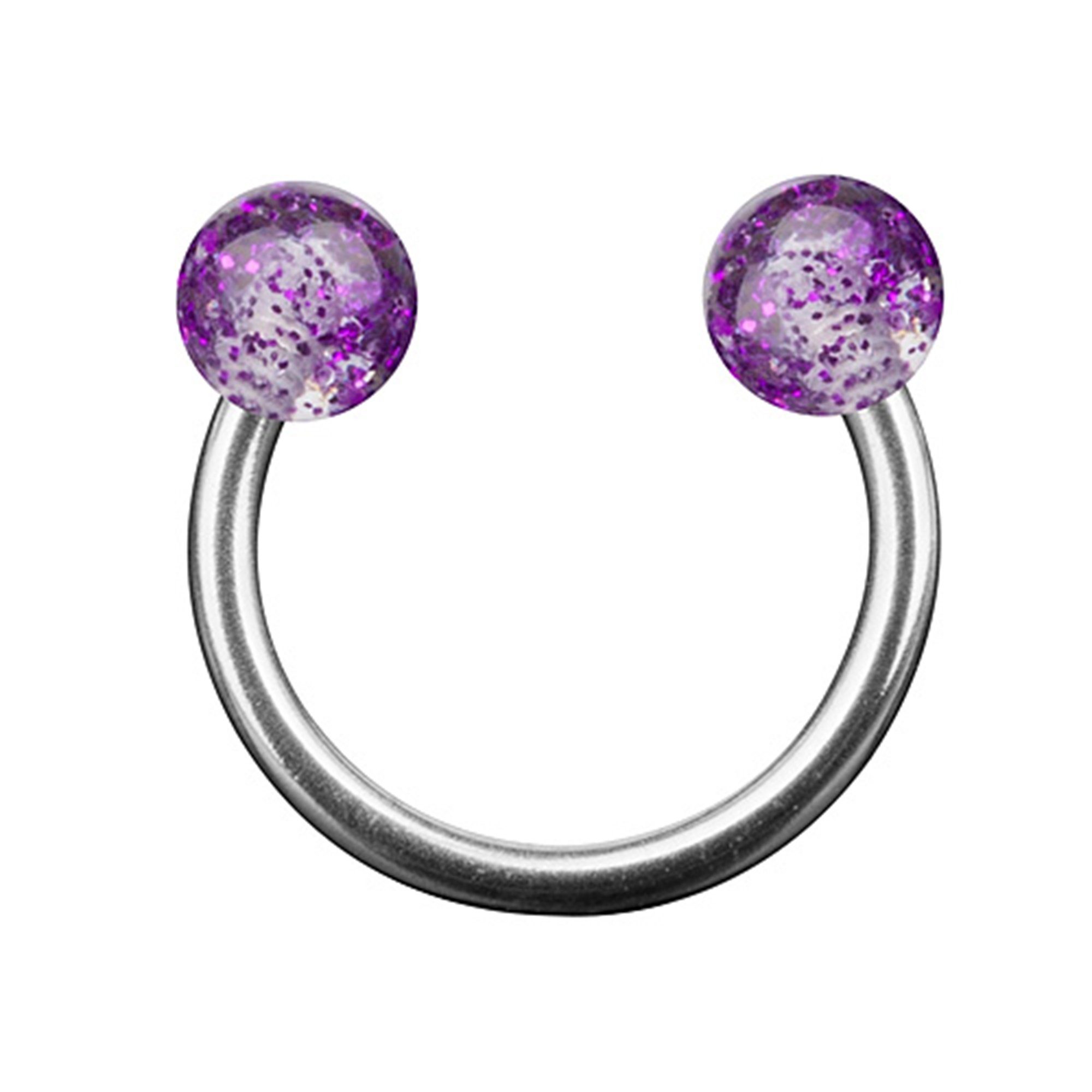 Taffstyle PiercingSet »PiercingHufeisen Multi Doppel Kugel Glitter Ball«, gs Lippenpiercing