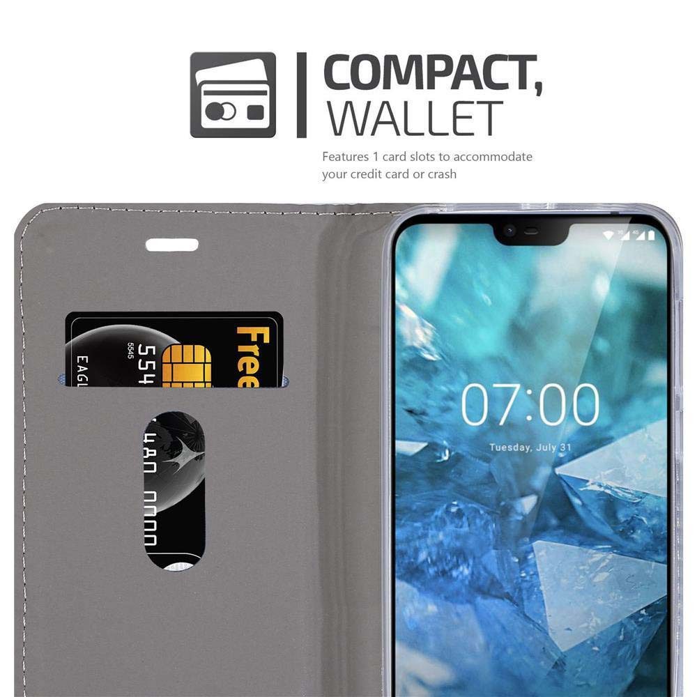 Cadorabo Handyhülle für Nokia 7.1 Hülle Nokia 7.1, Klappbare Handy Schutzhülle - Hülle - mit Standfunktion und Kartenfach