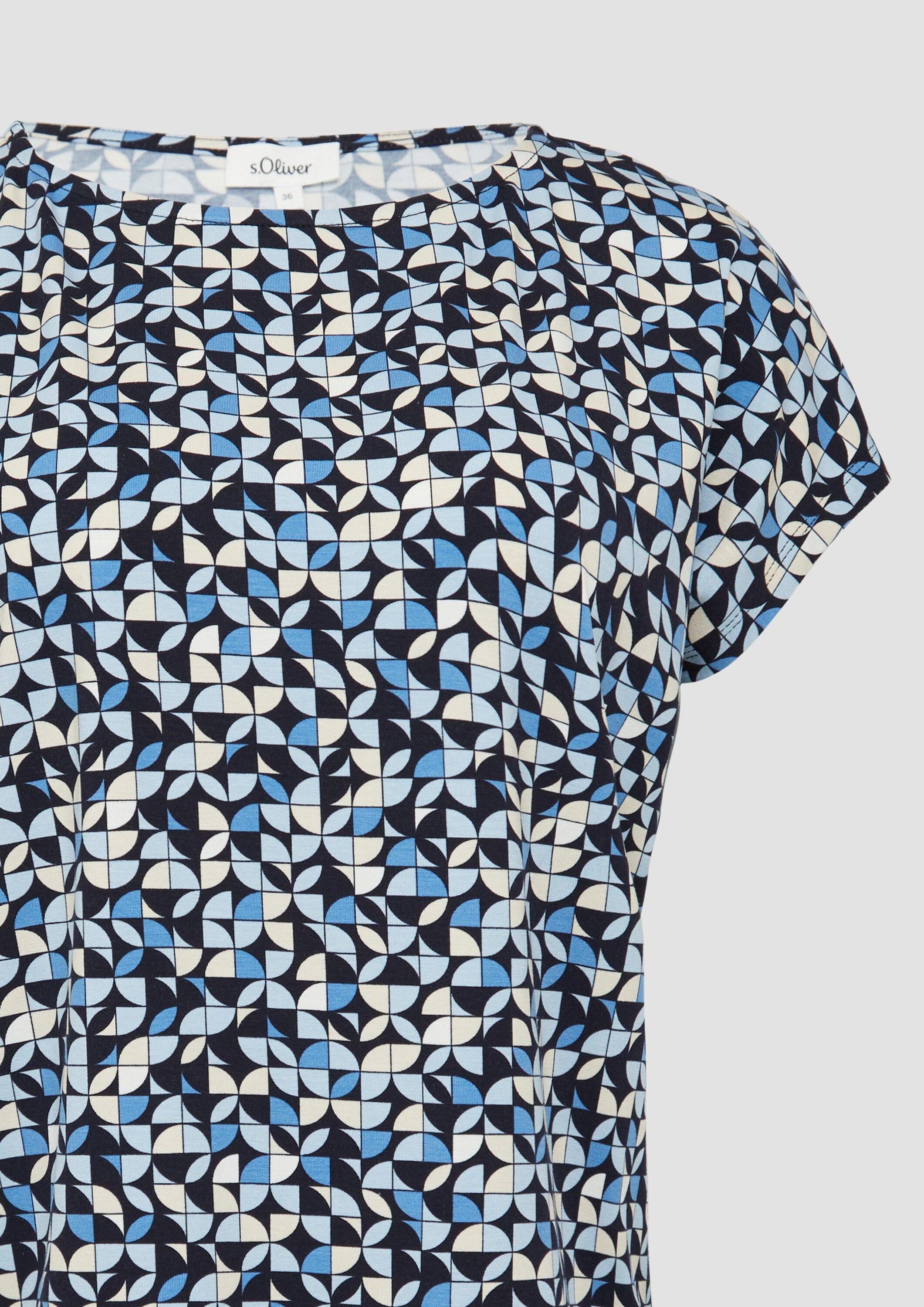 s.Oliver Kurzarmshirt T-Shirt T-Shirt aus Viskosestretch im Relaxed Fit