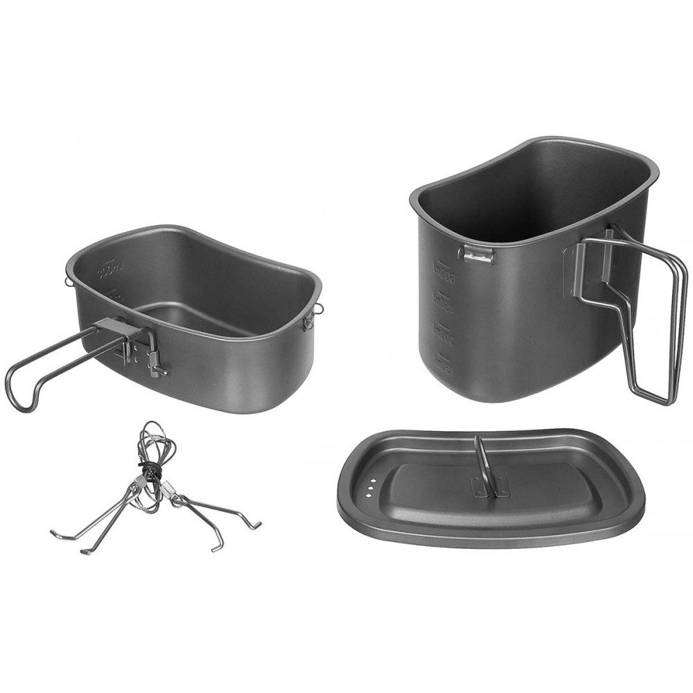 FoxOutdoor Kochtopf Kochgeschirr, Titan, Klappgriffe, 3-teilig, (Set)