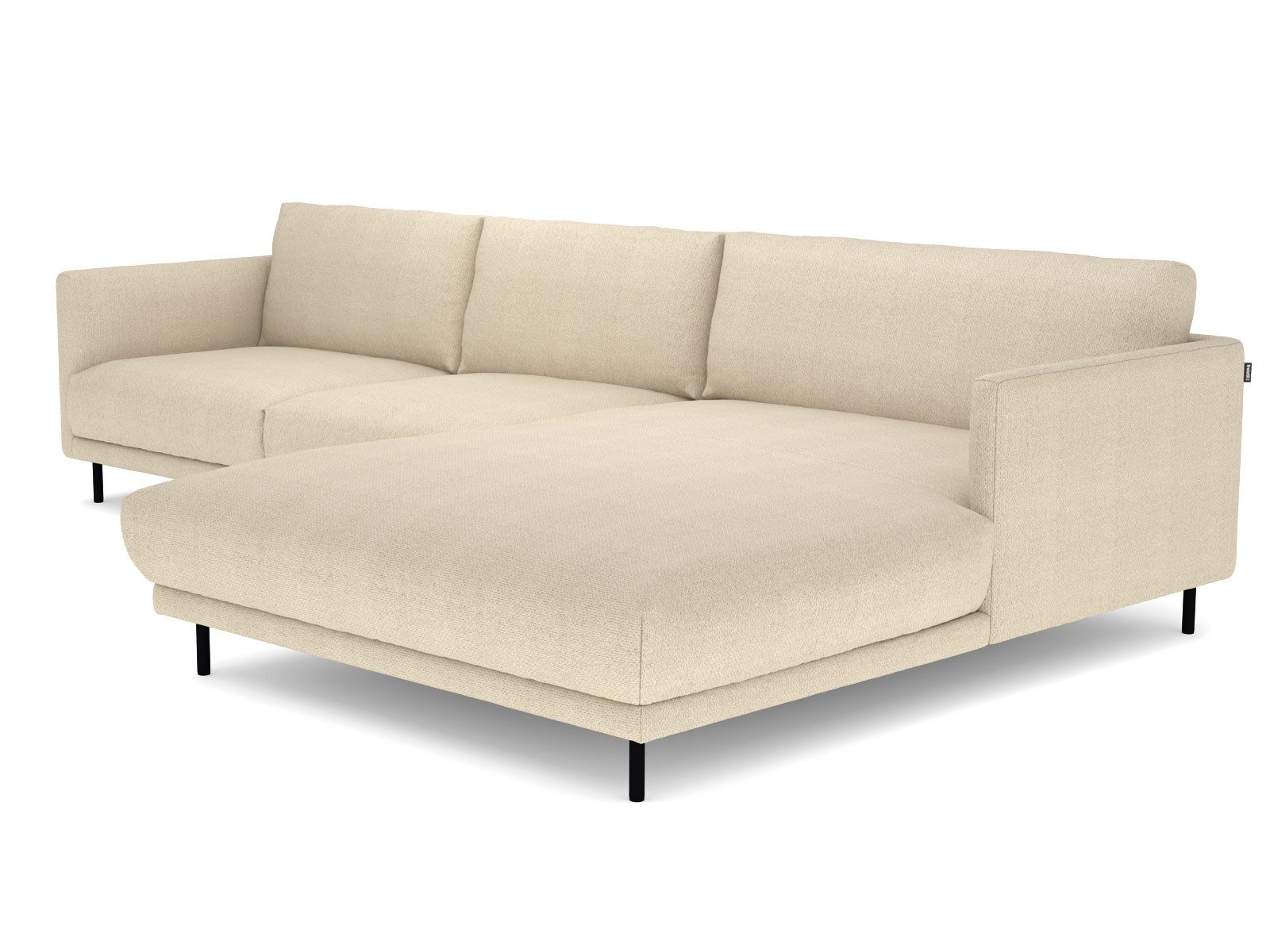 Rolf Benz Ecksofa Ecksofa Rolf Benz freistil 133 Ottomane rechts Stoff Hellelfenbein, Echtes Leder