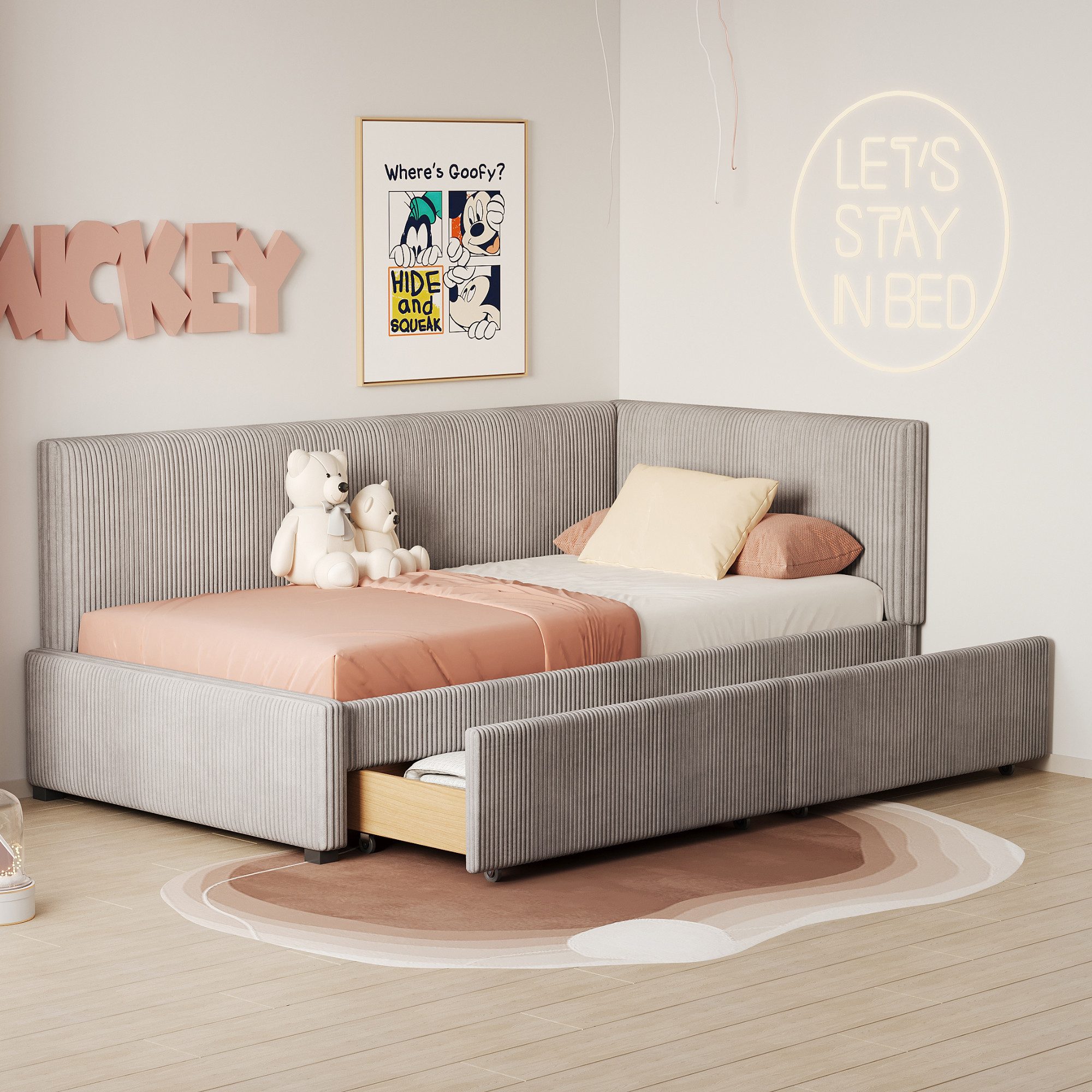 BlingBin Polsterbett Schlafsofa Einzelbett Multifunktionsbett (Polsterbett, günstig online kaufen