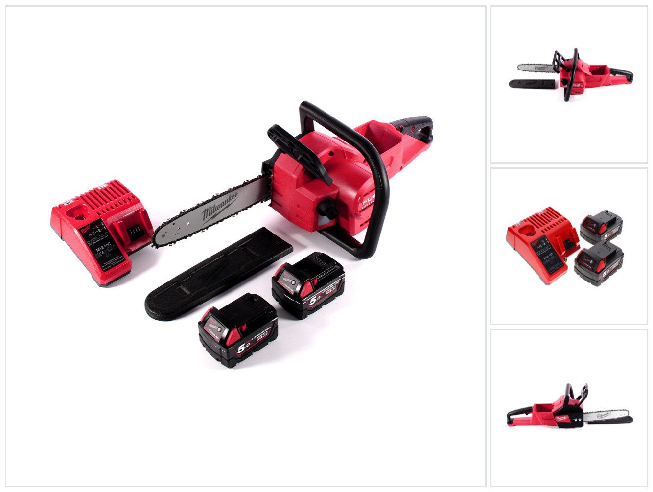 Milwaukee Benzin-Kettensäge M18 FCHSC-502C Akku Kettensäge 18 V 30 cm Brushless + 2x Akku 5,0 Ah