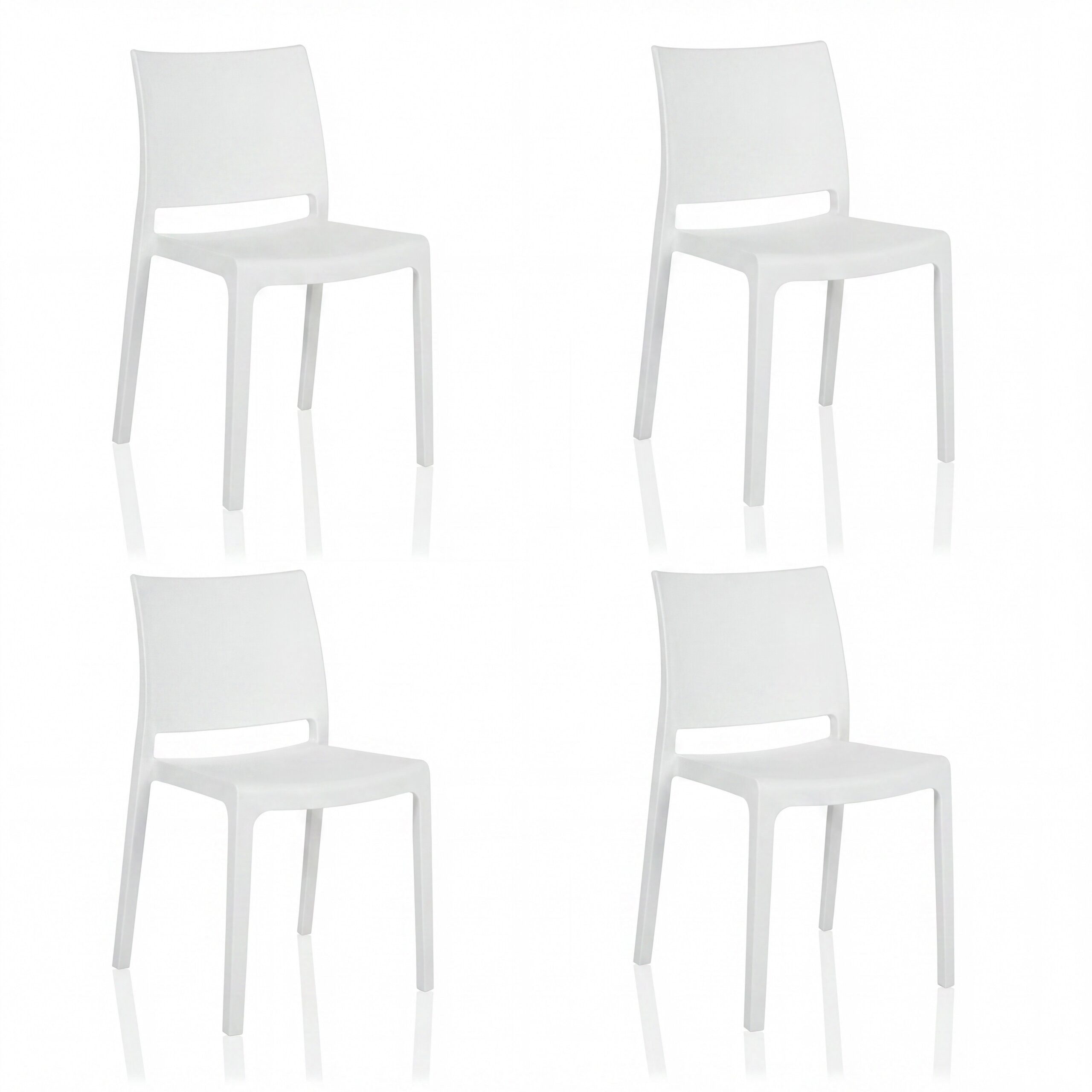 hjh LIVING Gartenstuhl Outdoor Stuhl 4er Pack T37 V 4 Kunststoff, T37 V 4