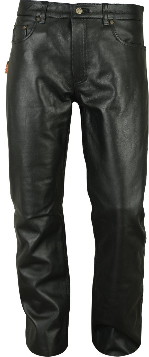 Fuente Leather Wears Lederhose Klassische Lederjeans Herren lang Lederhose - Motorrad