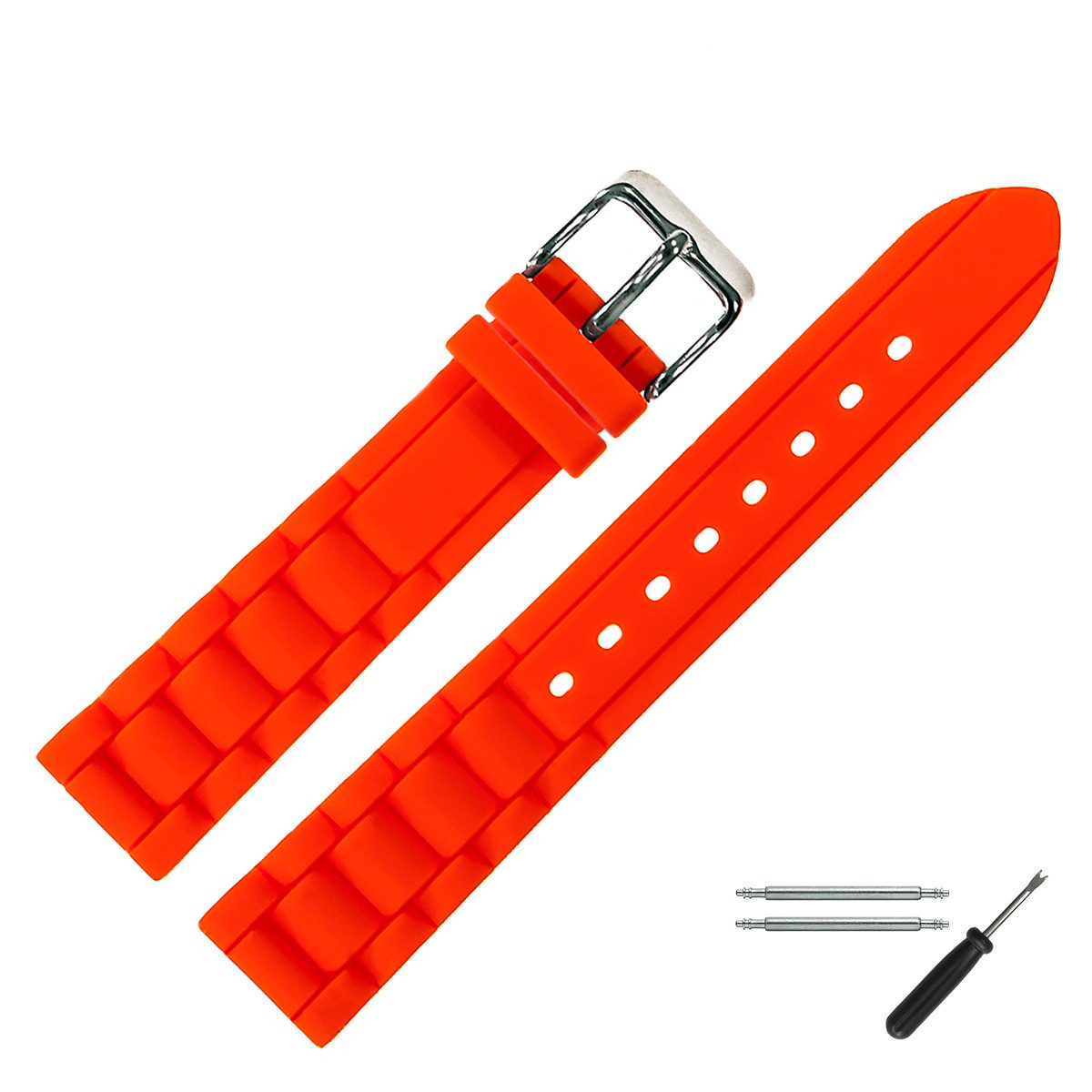 MARBURGER Uhrenarmband 18mm Kunststoff Silikon Rot günstig online kaufen