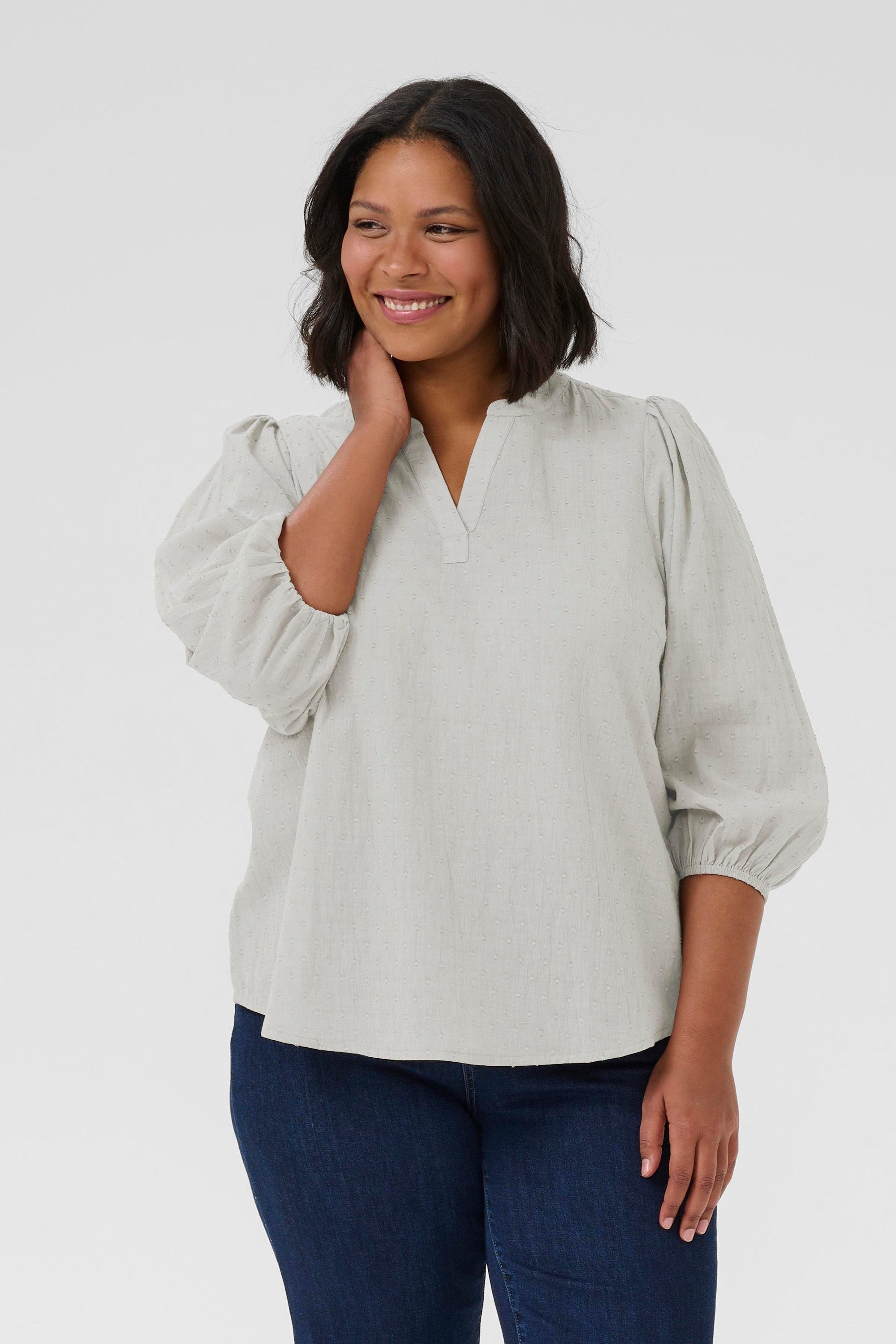 KAFFE Curve Langarmbluse Langarm-Bluse KCsilla Große Größen günstig online kaufen