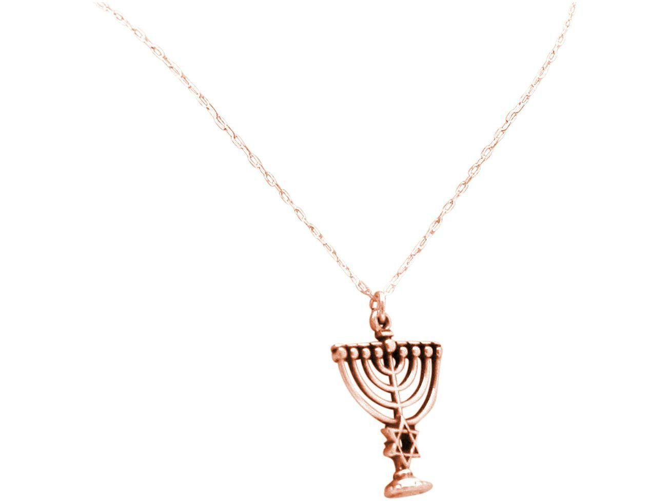 2. Bild von Gemshine Kette mit Anhänger »Menorah Kerzenleuchter Chanukka«, Made in Spain