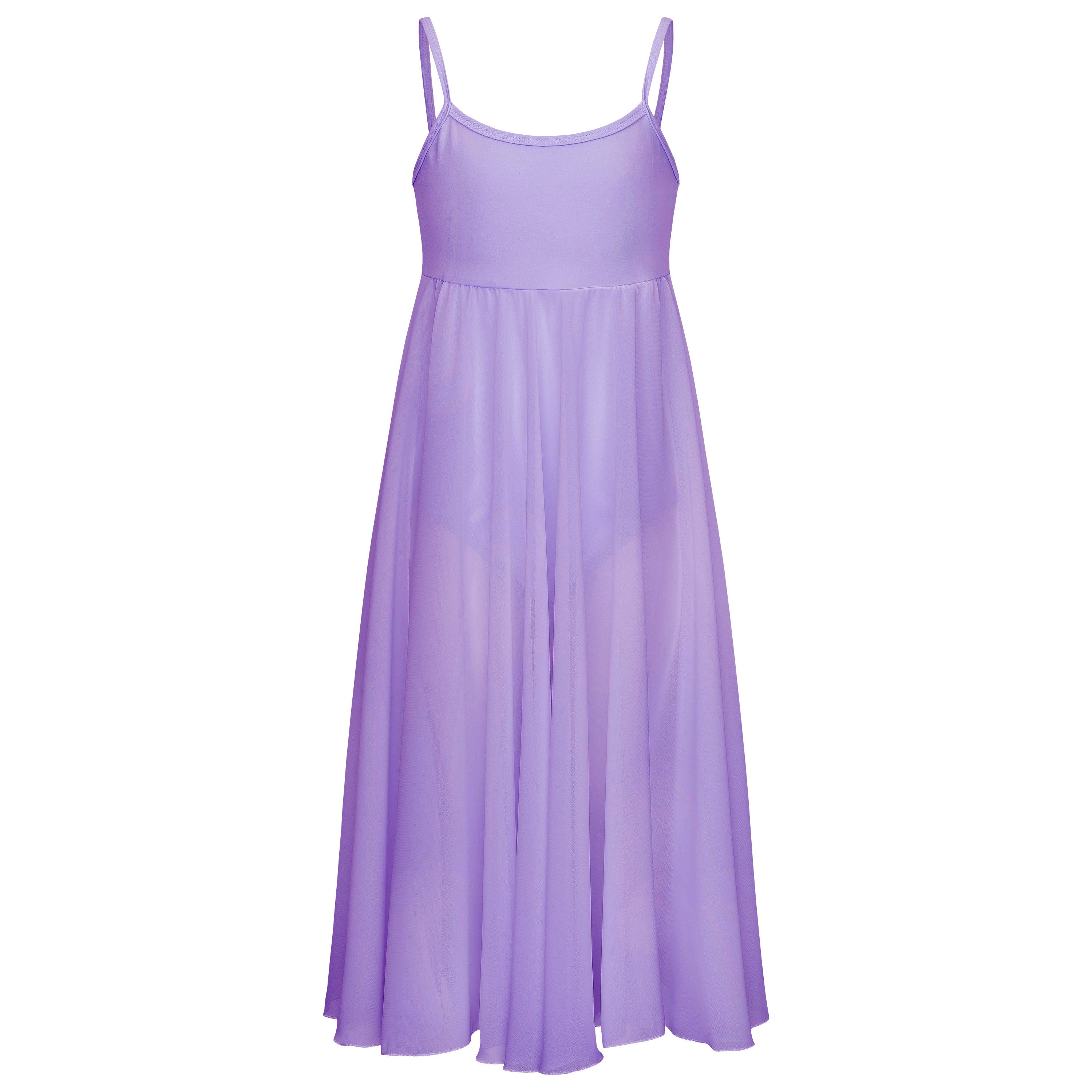 tanzmuster Chiffonkleid Damen Tanzkleid Adelina mit knielangem Chiffonrock Ballettkleid im Empire-Stil