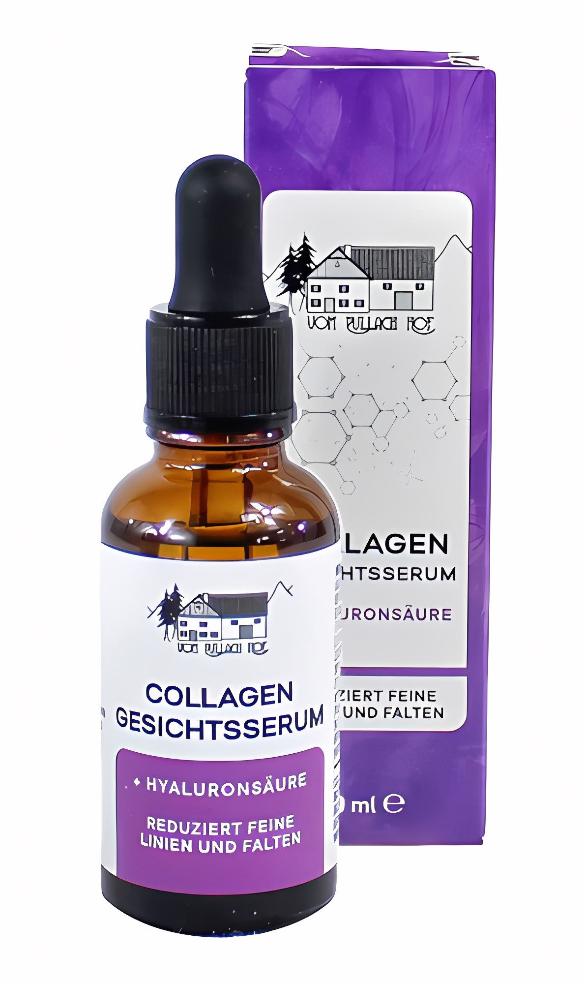 vom Pullach Hof Anti-Falten-Serum COLLAGEN GESICHTSSERUM 30ml Serum gegen Falten Faltenserum 00, Anti-Falten Gesichtspflege Dekolleté Gesicht Hals Pflege
