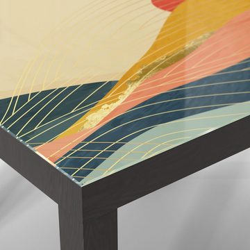DEQORI Couchtisch 'Abstrakte Bergwelt', Glas Beistelltisch Glastisch modern