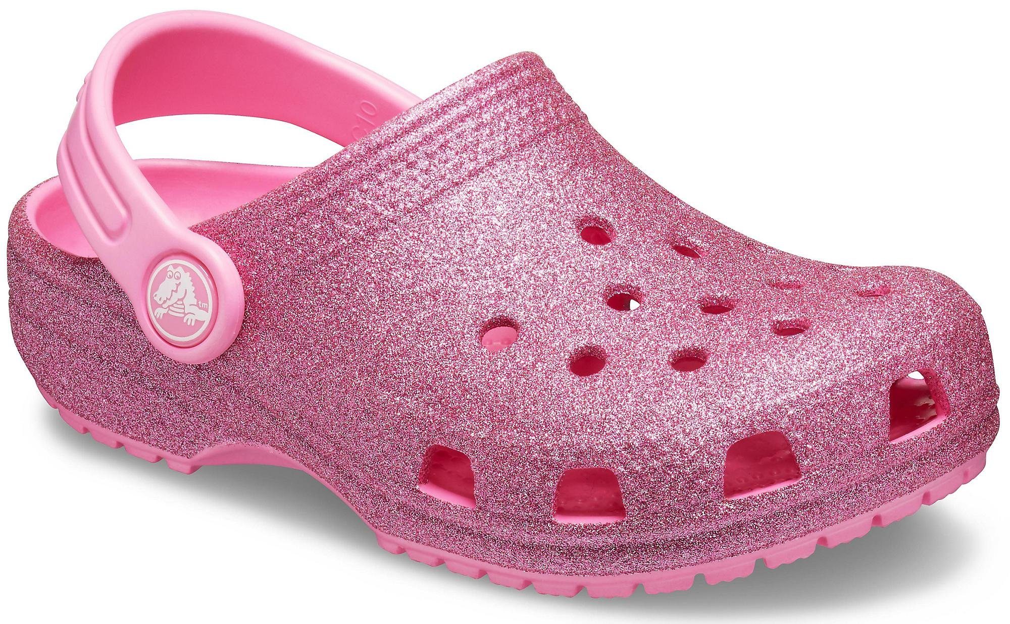 turquoise glitter crocs