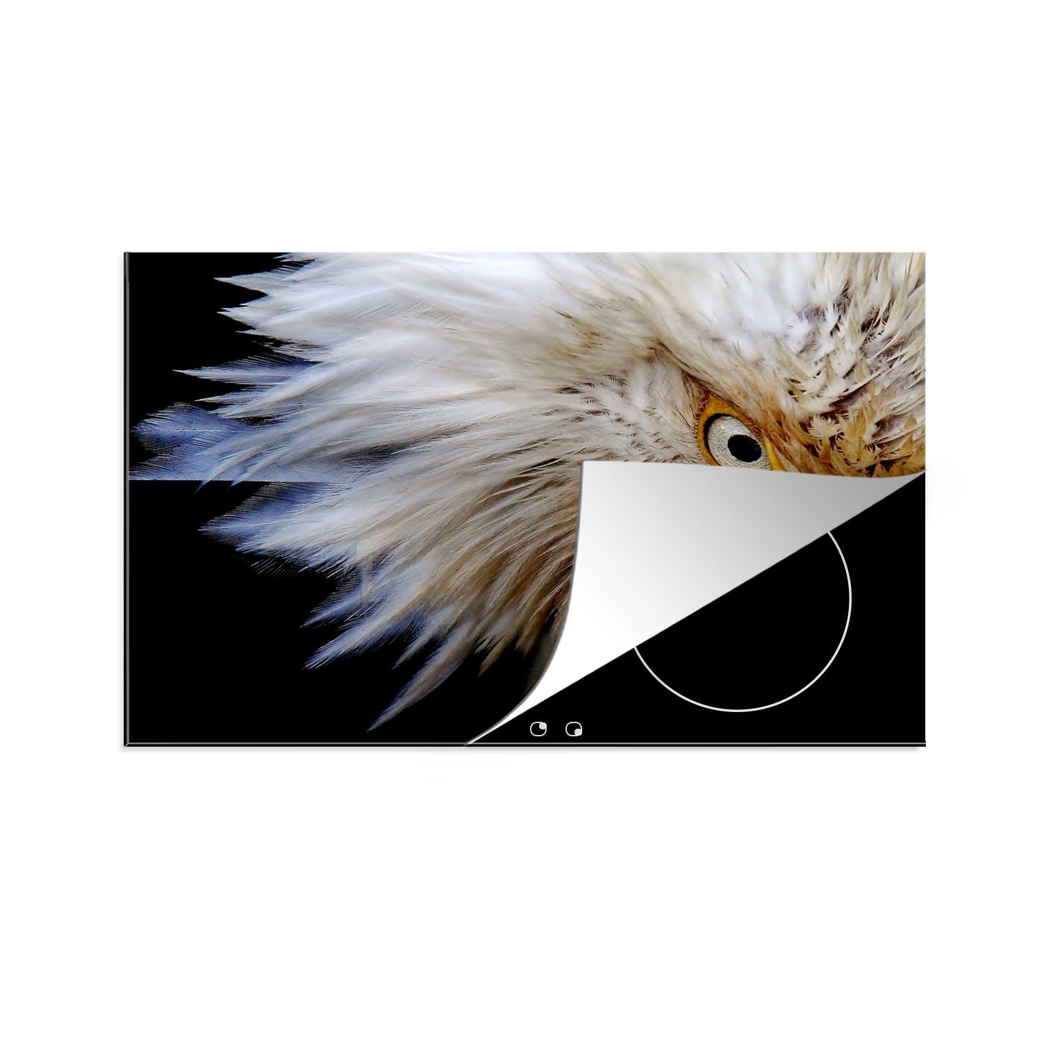MuchoWow Herdblende-/Abdeckplatte Vogel - Auge - Schnabel, Vinyl, (1 tlg), 81x52 cm, Induktionskochfeld Schutz für die küche, Ceranfeldabdeckung
