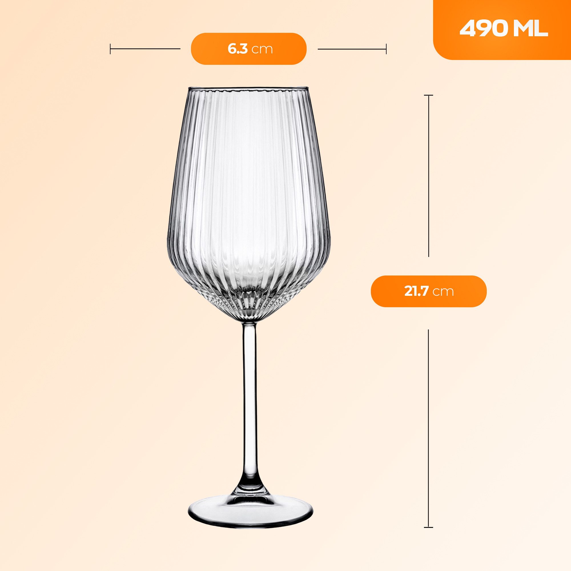 Pasabahce Weinglas Allegra Focus Weinglas, 6-tlg., Glas, Spülmaschinenfest, 6er-Set, 49 cl