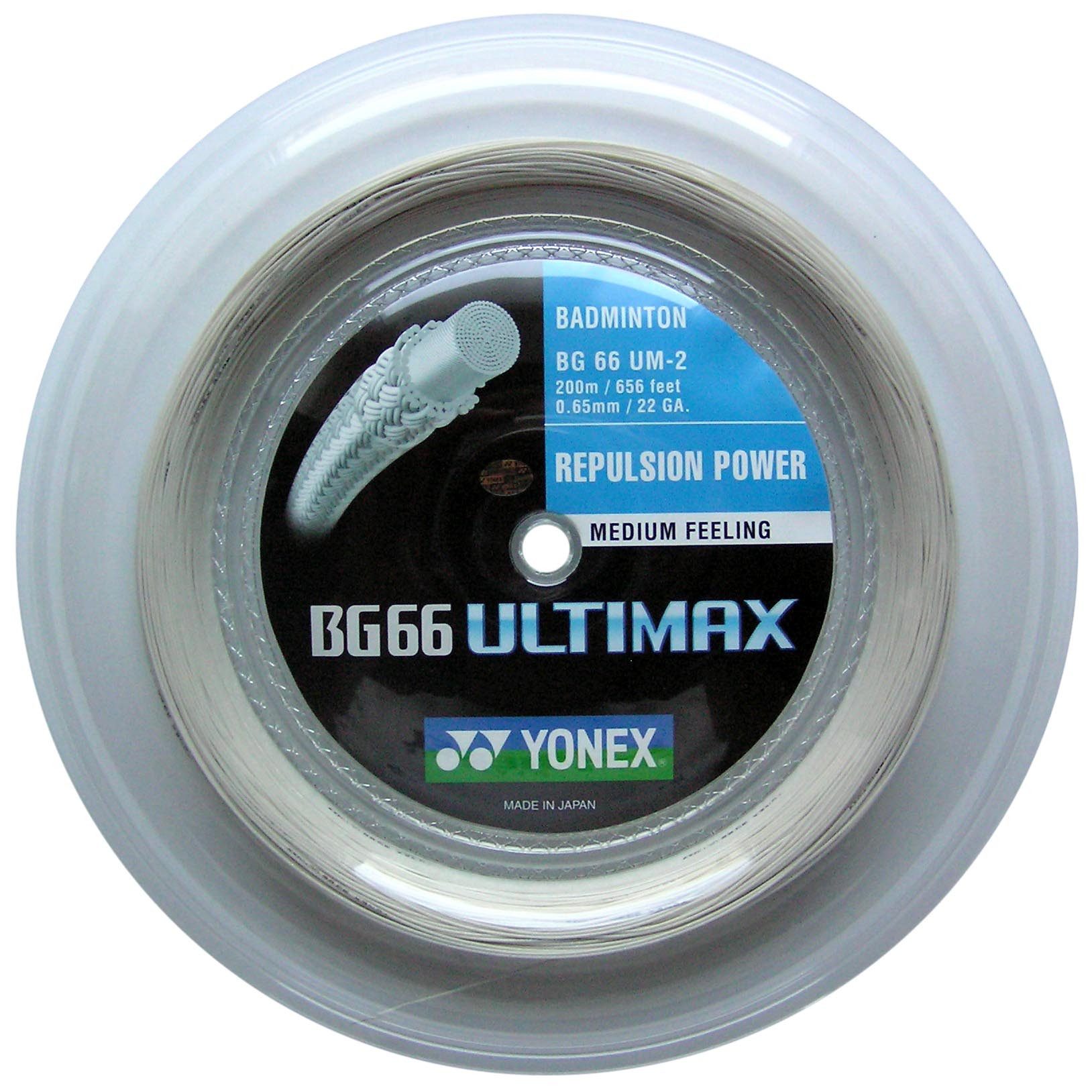 Badmintonsaite BG 66 Ultimax (Power+Komfort) weiss 200m Rolle