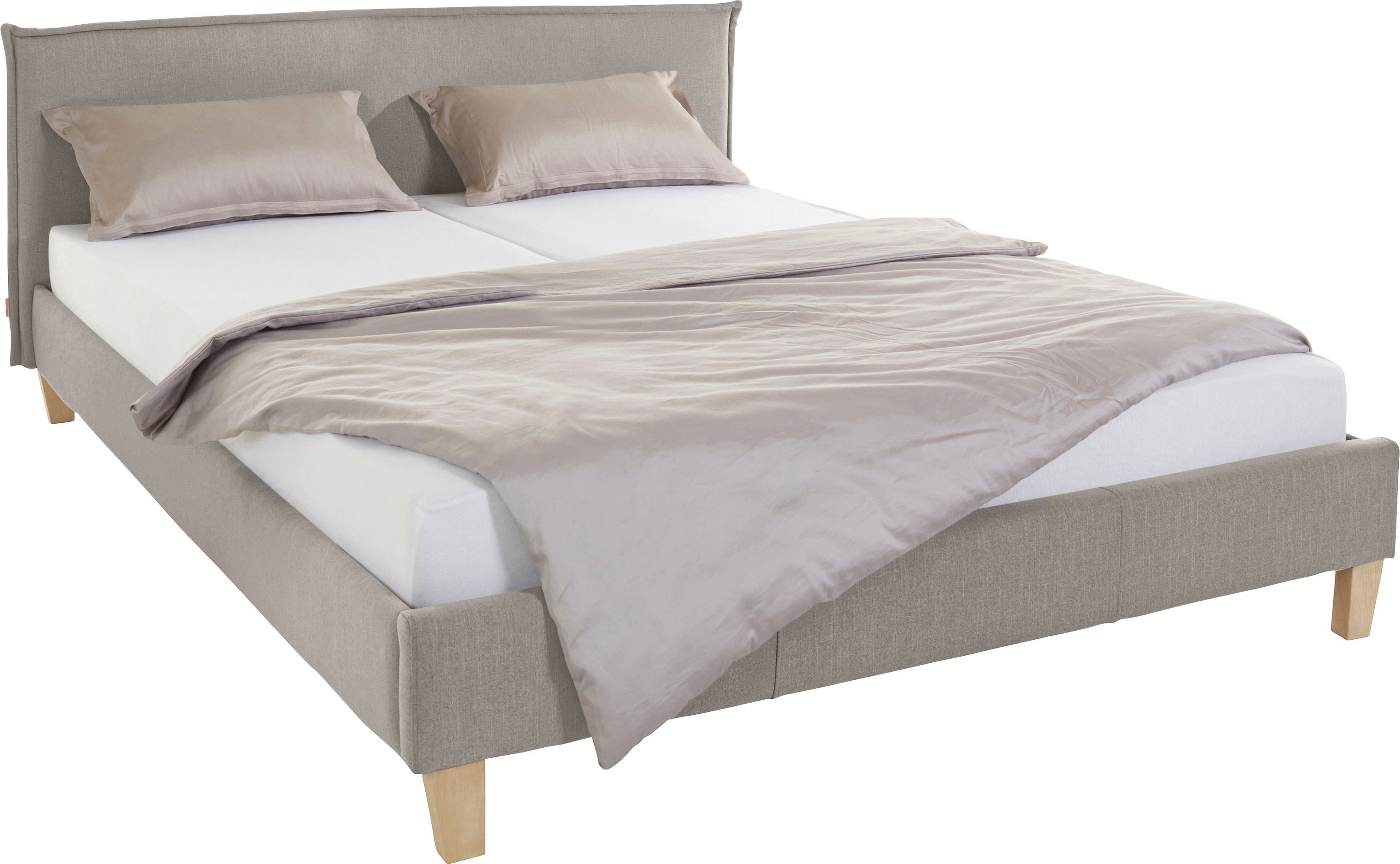 OTTO products Polsterbett Heddi, in 5 Breiten: von 90cm-200cm, Biese am Kopfteil, Strukturstoff. € 529,99
