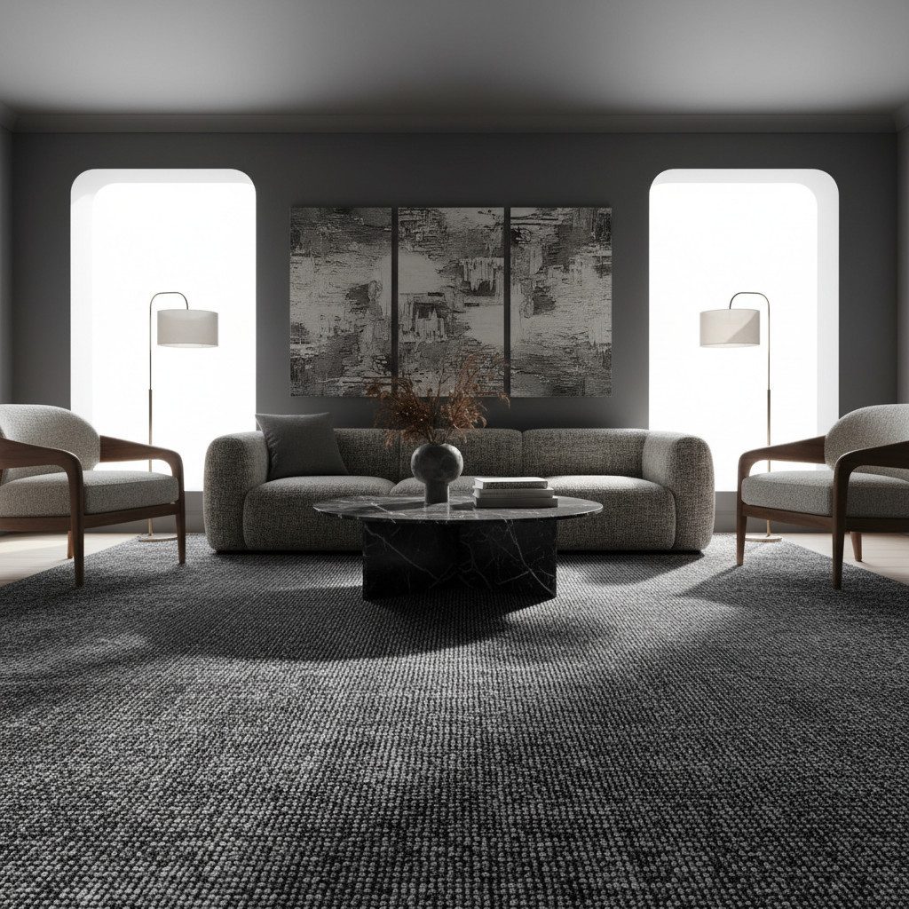 KADIMA DESIGN Wollteppich Kurzflor Teppich KOFEL Baumwolle Uni Waschbar Läufer Flur Küche, Läufer, Höhe: 9 mm, Grau, 80x150 cm, Modern Esszimmerteppich Einfarbig Uni Waschbar