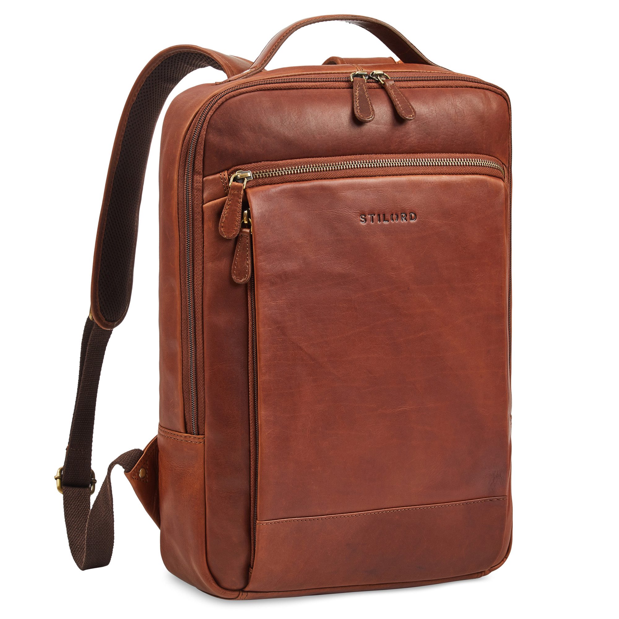 STILORD Notebookrucksack "Jannes" Lederrucksack Herren Business