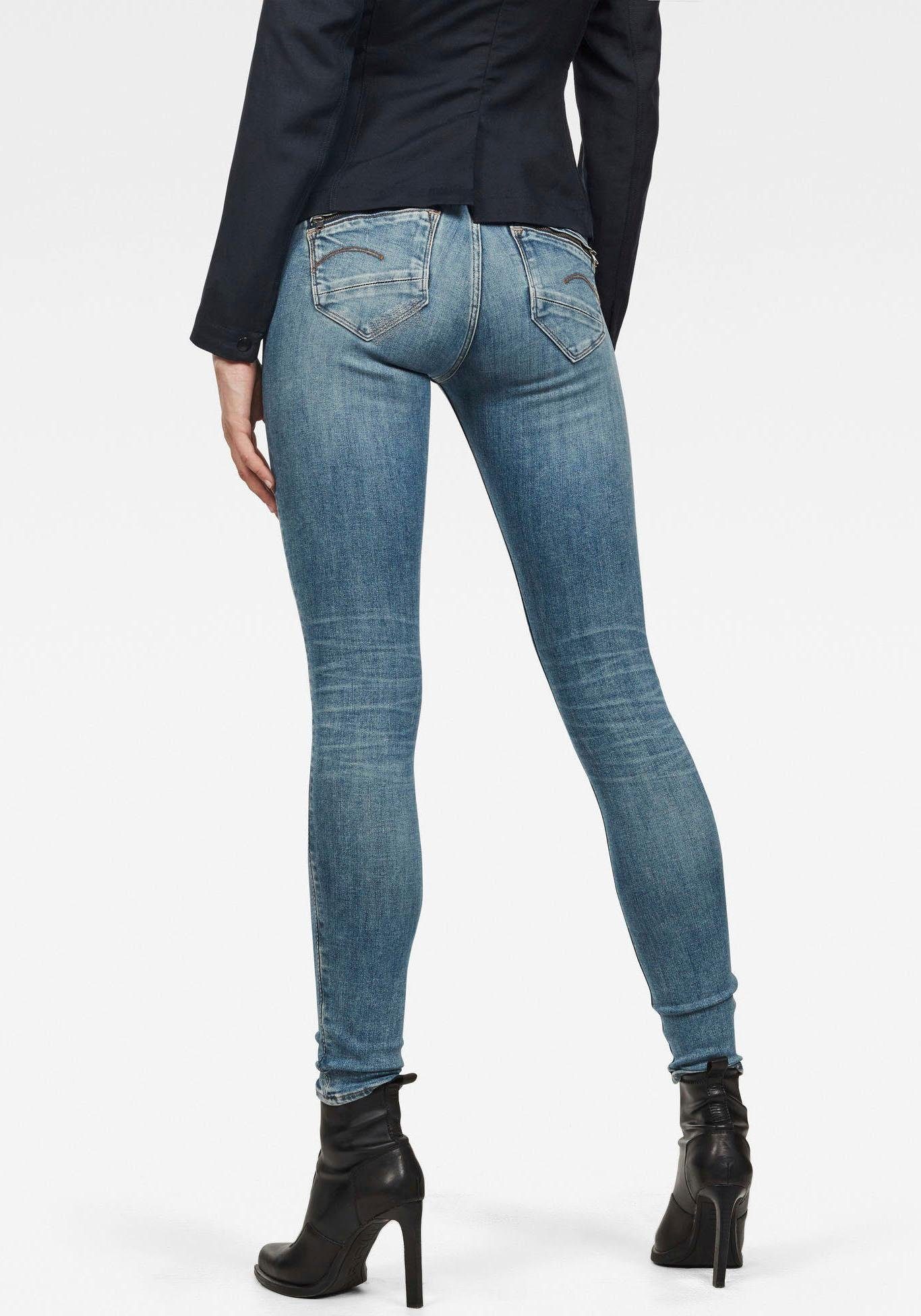 G-Star RAW Skinny-fit-Jeans »Midge Zip Mid Skinny« mit Reißverschluss-Taschen  hinten online kaufen | OTTO