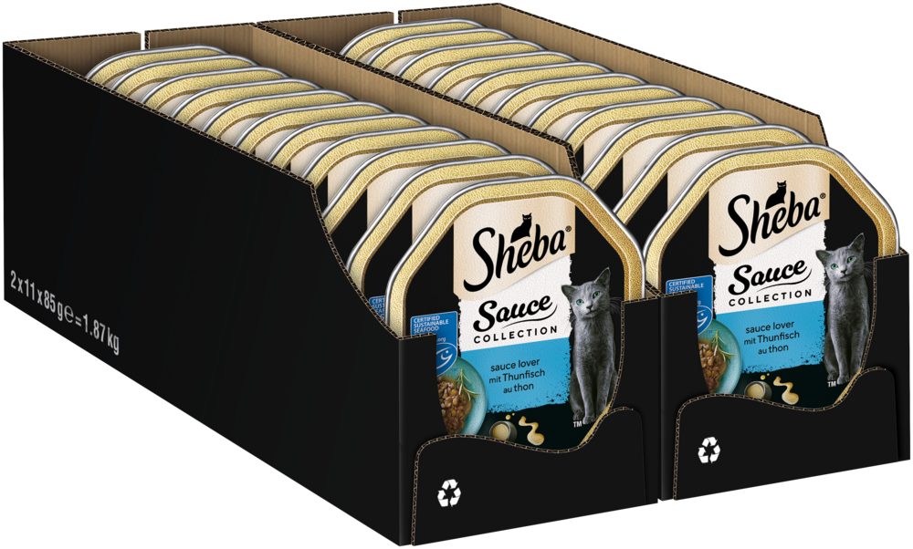 Sheba SHEBA® Schale Sauce Collection sauce lover mit Thunfisch 2 x 11 x 85g, Nassfutter für: Katze