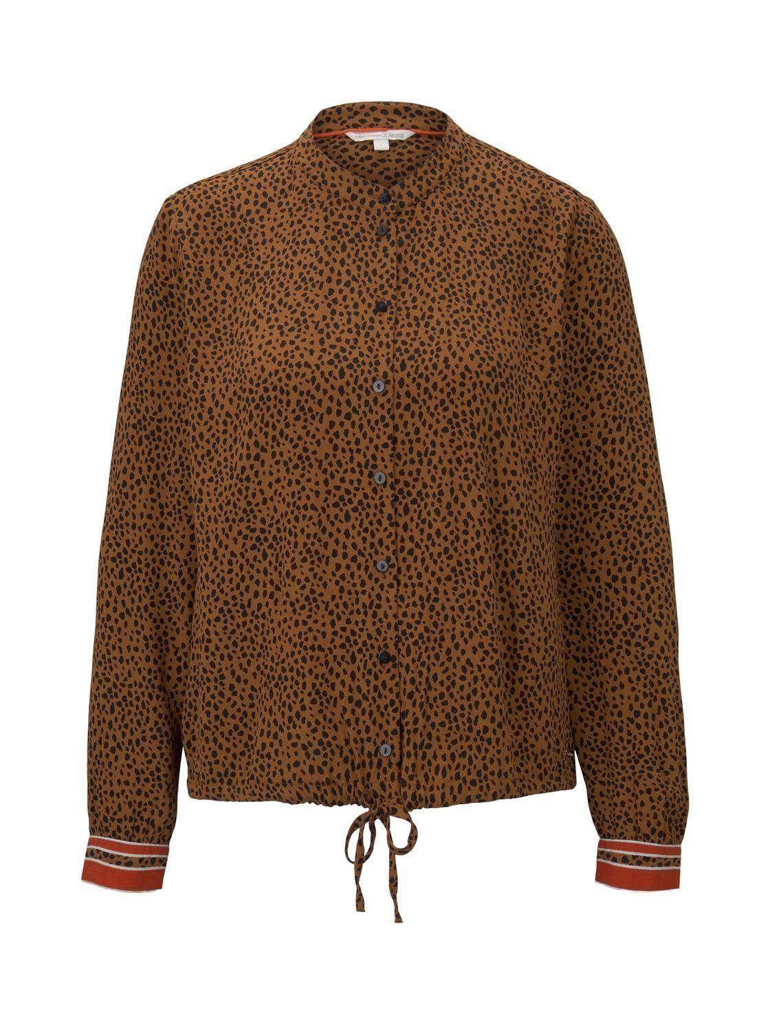 TOM TAILOR Mädchen Bluse Mit Leo-Muster - Langarm Bluse Mit Ballonärmeln Aus Viskose