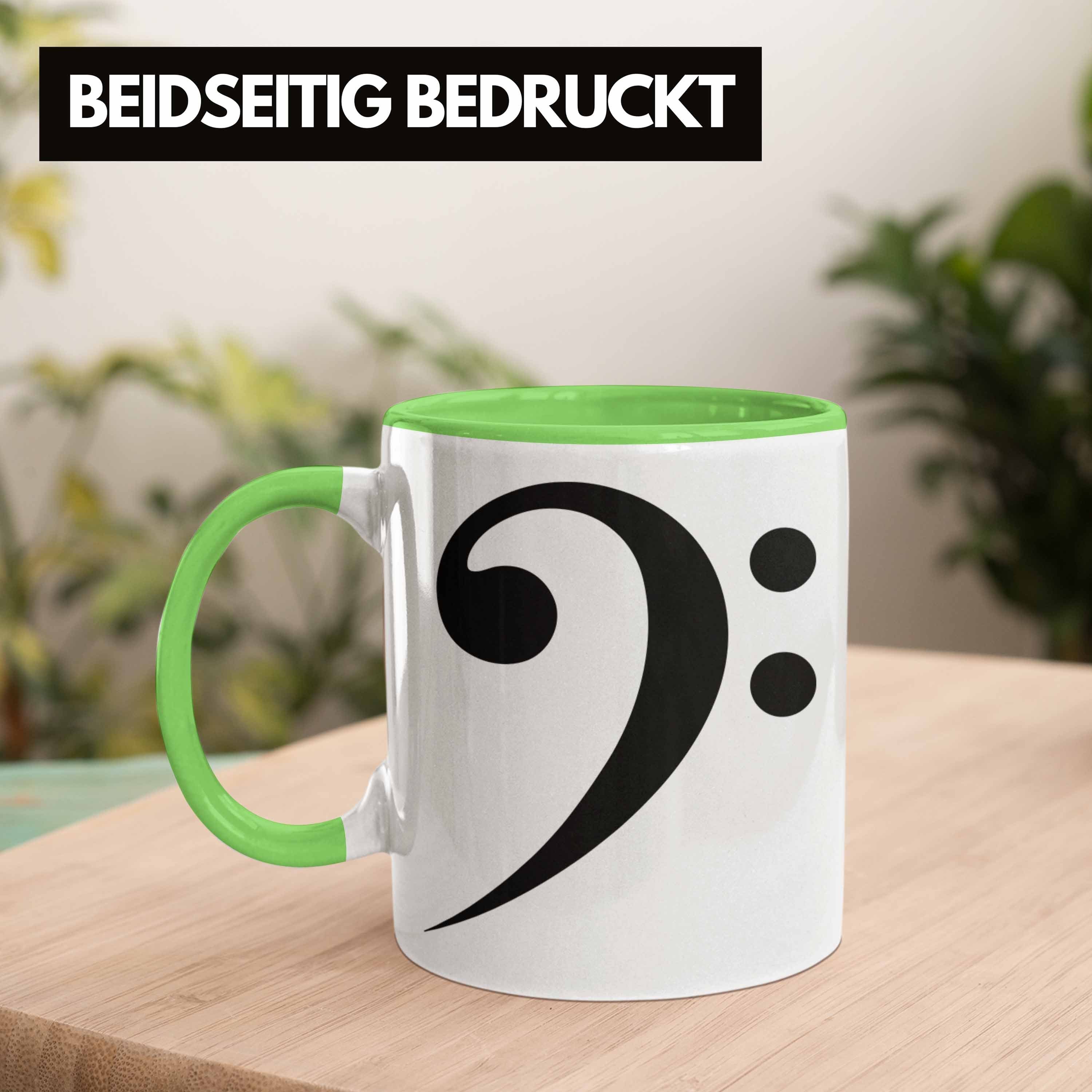 Geschenk Grün Tasse Grafik Geschenkidee Kaffee-Becher Bass-Spieler Tasse Bassist Trendation