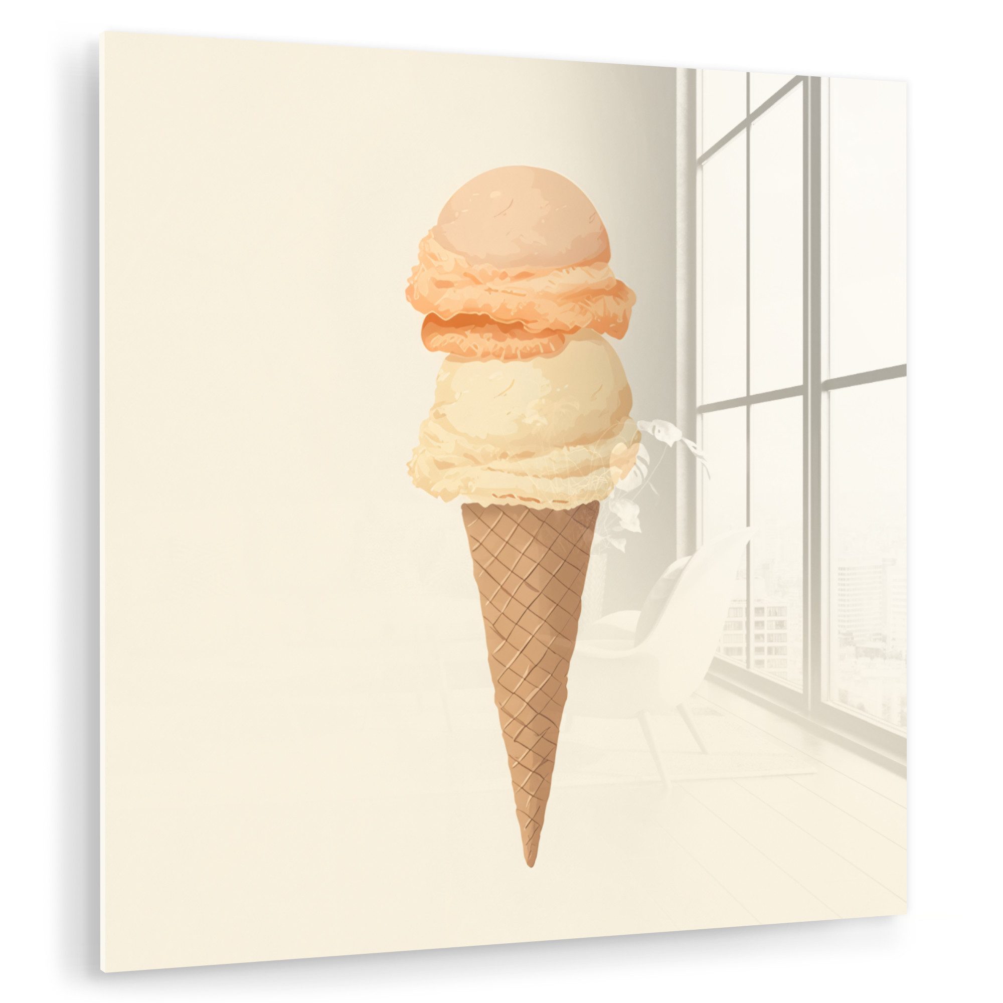 MuchoWow Acrylglasbild Minimalist - Schaufel Eiscreme günstig online kaufen