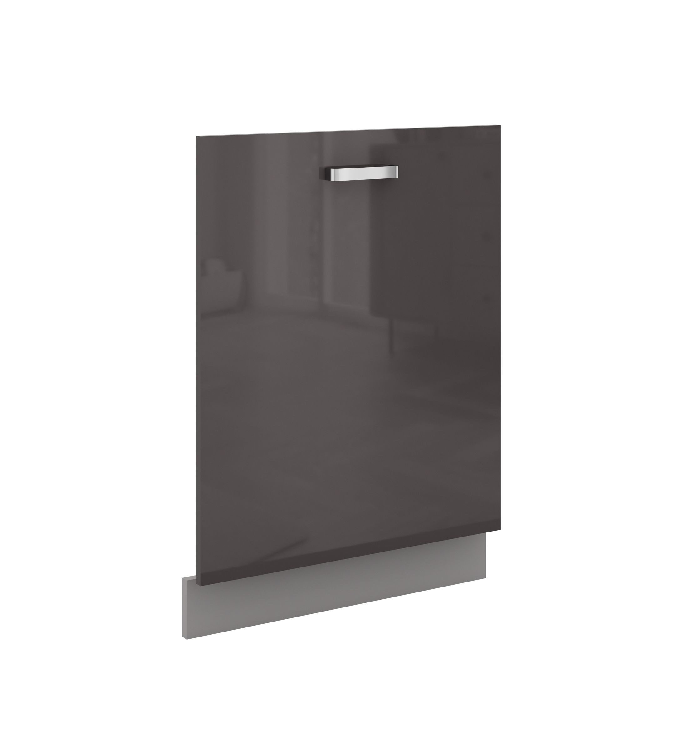 Küchen-Preisbombe Frontblende Geschirrspüler vollintegriert 60 cm Grau Hochglanz Küche Bianca Grey (Frontblende Geschirrspüler vollintegriert, 1 St), Modern