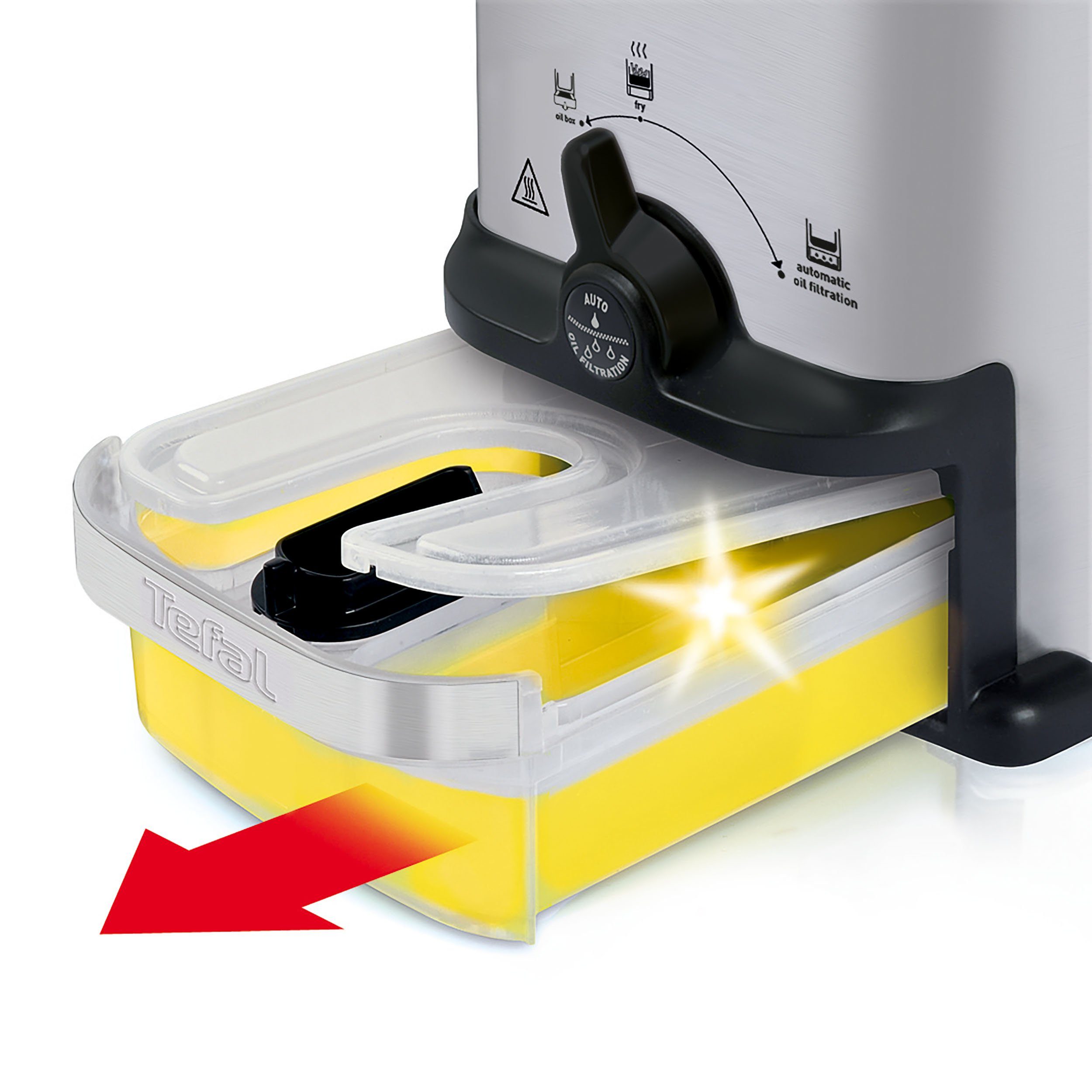 Tefal Fritteuse FR7016 Oleoclean Compact, 1500 W, 2 L, Deckel mit Filter, Sichtfenster, Temperaturkontrolle, FR7016