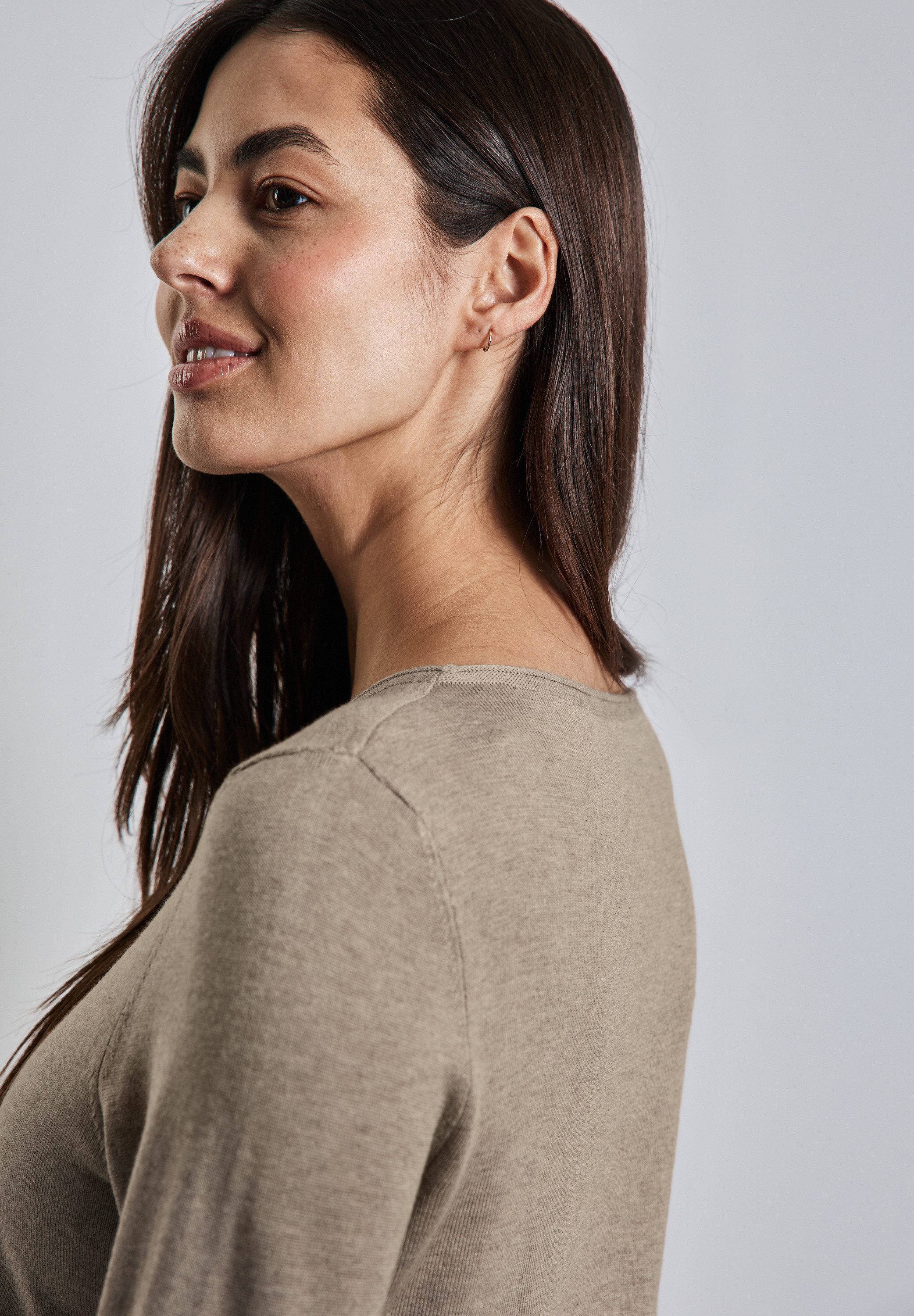 STREET ONE Strickpullover mit Rollsaum am Ausschnitt günstig online kaufen