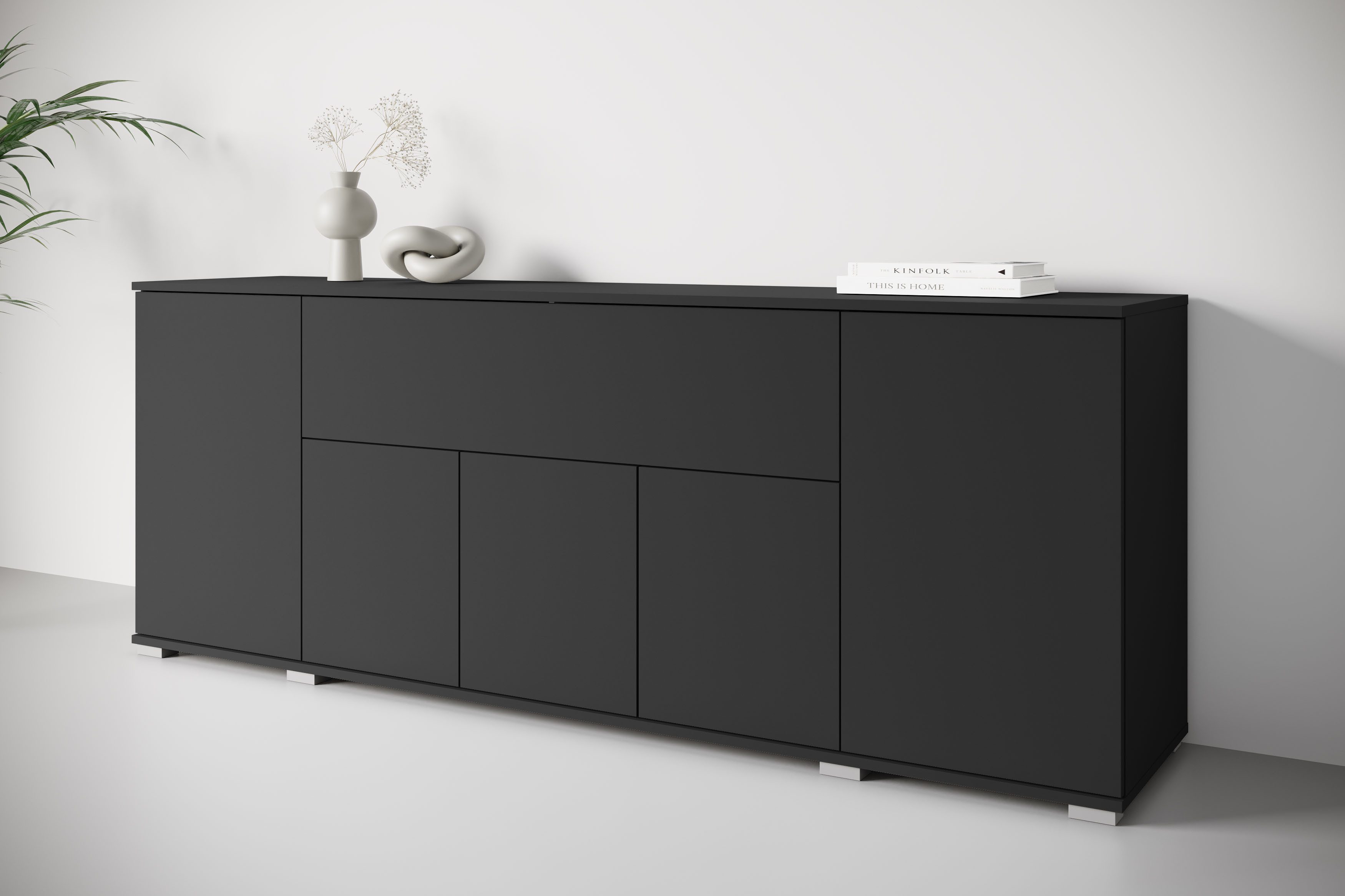 OTTO home Sideboard Kenia, B/H/T: 180 x 68 x 39,5 cm (1 St), Push-to-Open, Klappe und verstellbare Einlegeböden