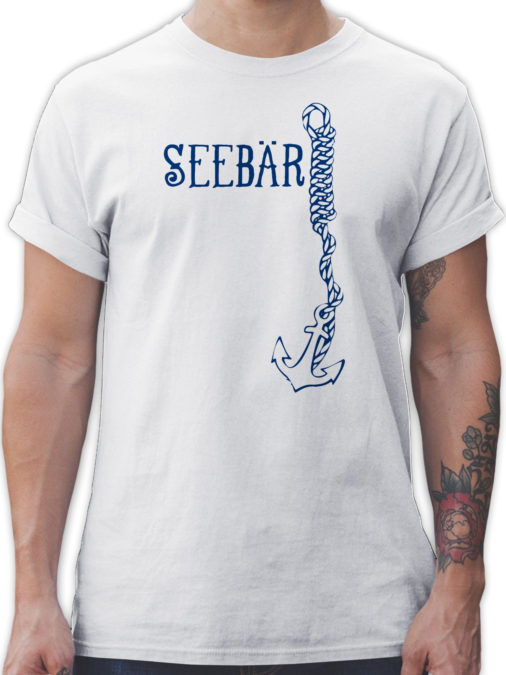 Shirtracer T-Shirt Seebär Anker Boot & Schiff Deko 2 Weiß | T-Shirts