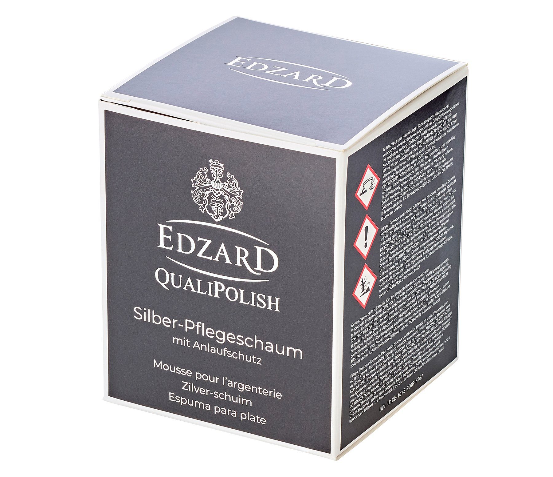 EDZARD Reinigungs-Set QualiPolish® Silber-Pflegeschaum, mit Anlaufschutz, Inhalt 200 Gramm