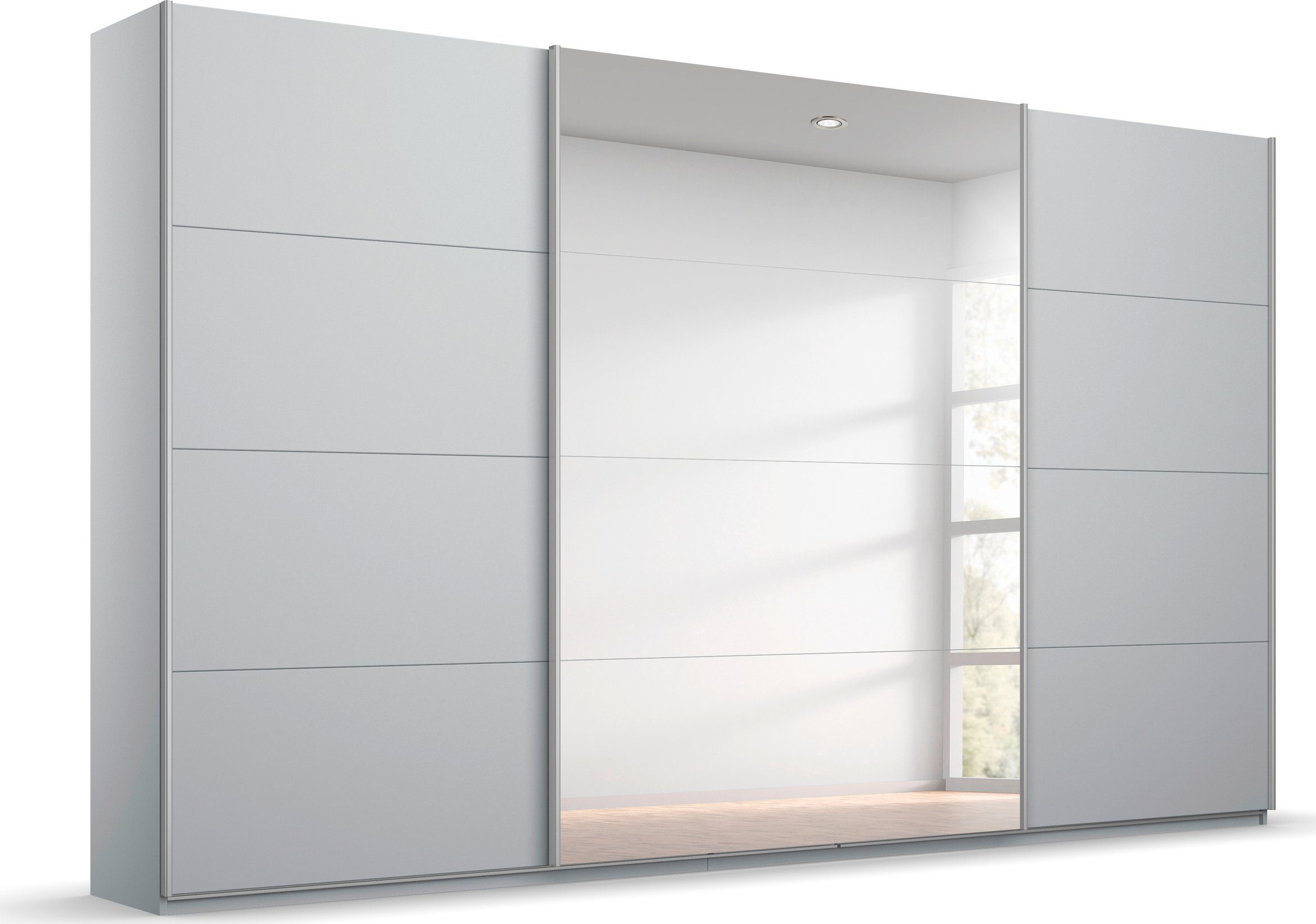 rauch Schwebetürenschrank Kleiderschrank Schrank Garderobe BESTSELLER KOLUNA mit Spiegel (Breiten 203/271/315/360 cm Höhen 210/229 cm) inkl. 2 Innenschubladen sowie extra Einlegeböden MADE IN GERMANY