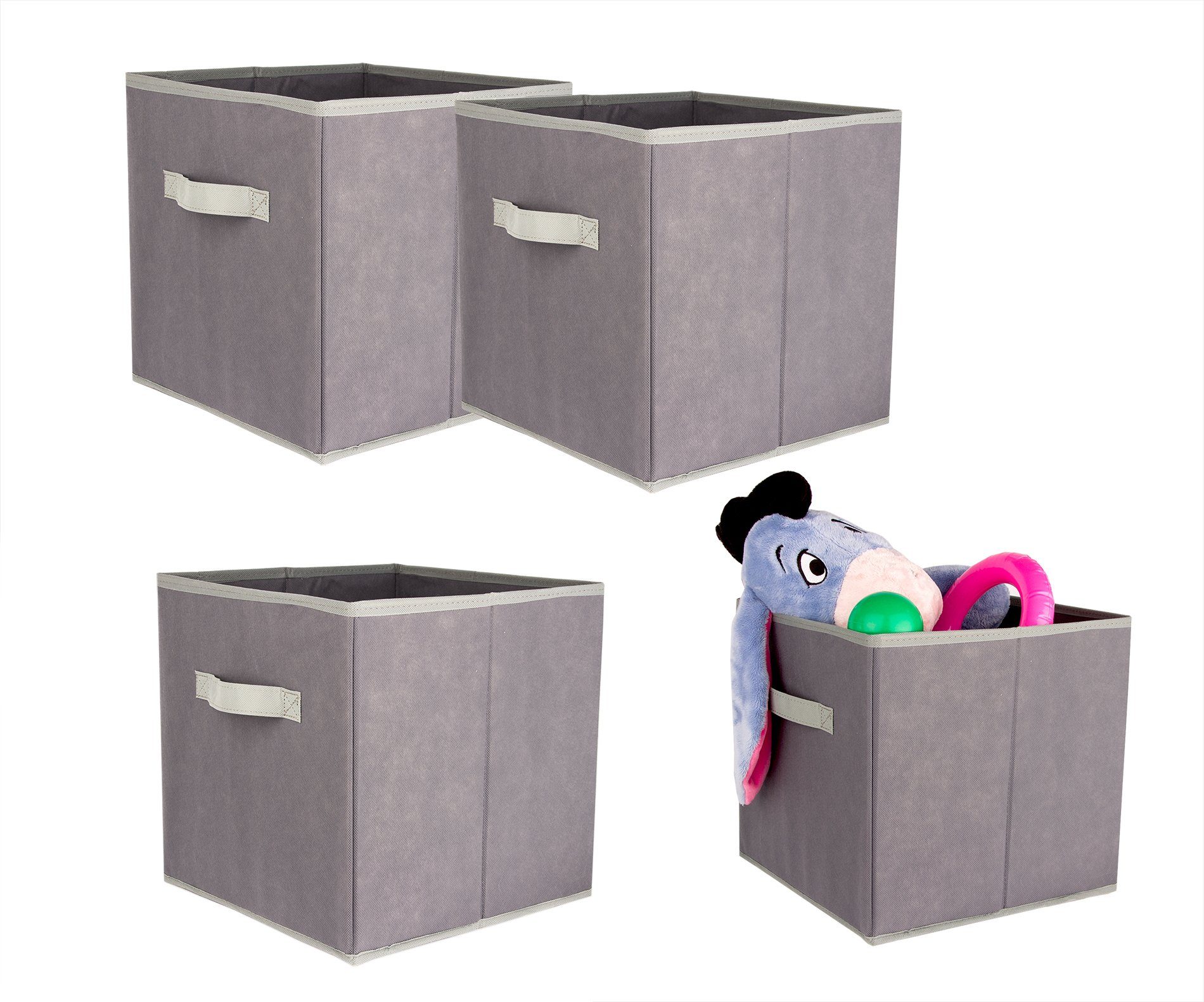 BigDean Aufbewahrungsbox »4er Set Boxen für Kallax Regal − 30x30 cm −  Anthrazit − Faltbare Aufbewahrungskisten« online kaufen | OTTO