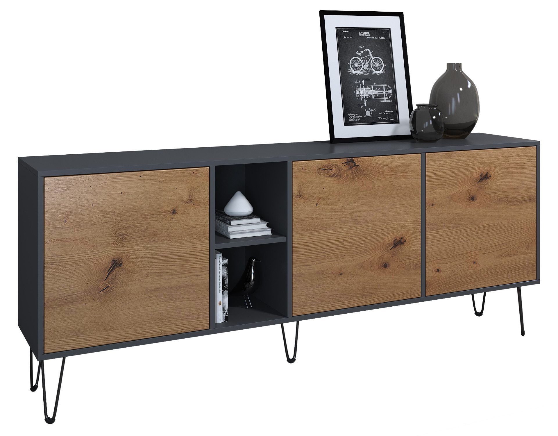 Vladon Sideboard Havana (TV-Schrank mit 3 günstig online kaufen