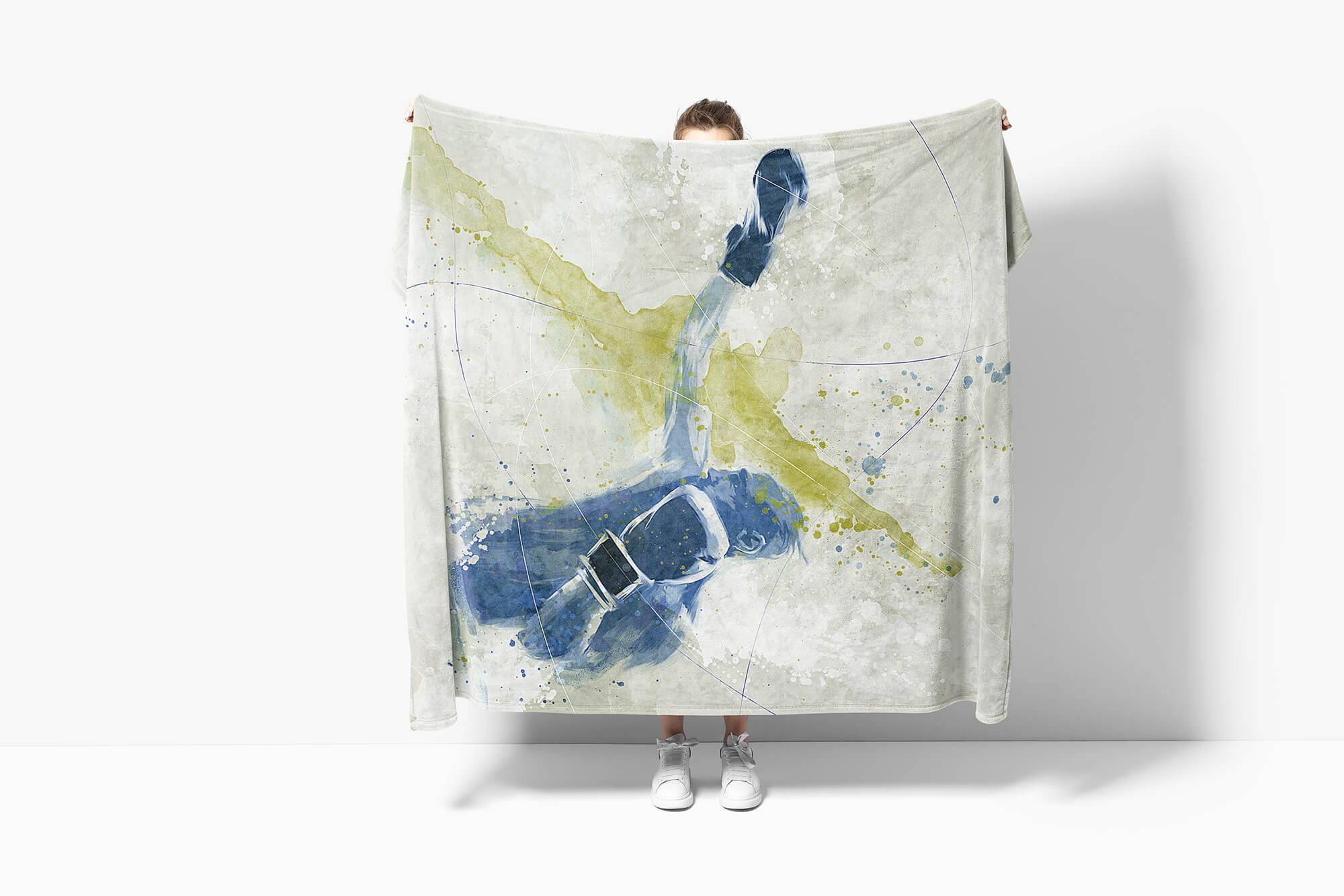 Sinus Sport Kuscheldecke Handtuch (1-St), SplashArt Baumwolle-Polyester-Mix Saunatuch Handtücher Art Handtuch Kunstvoll Sporthandt, Strandhandtuch Boxen