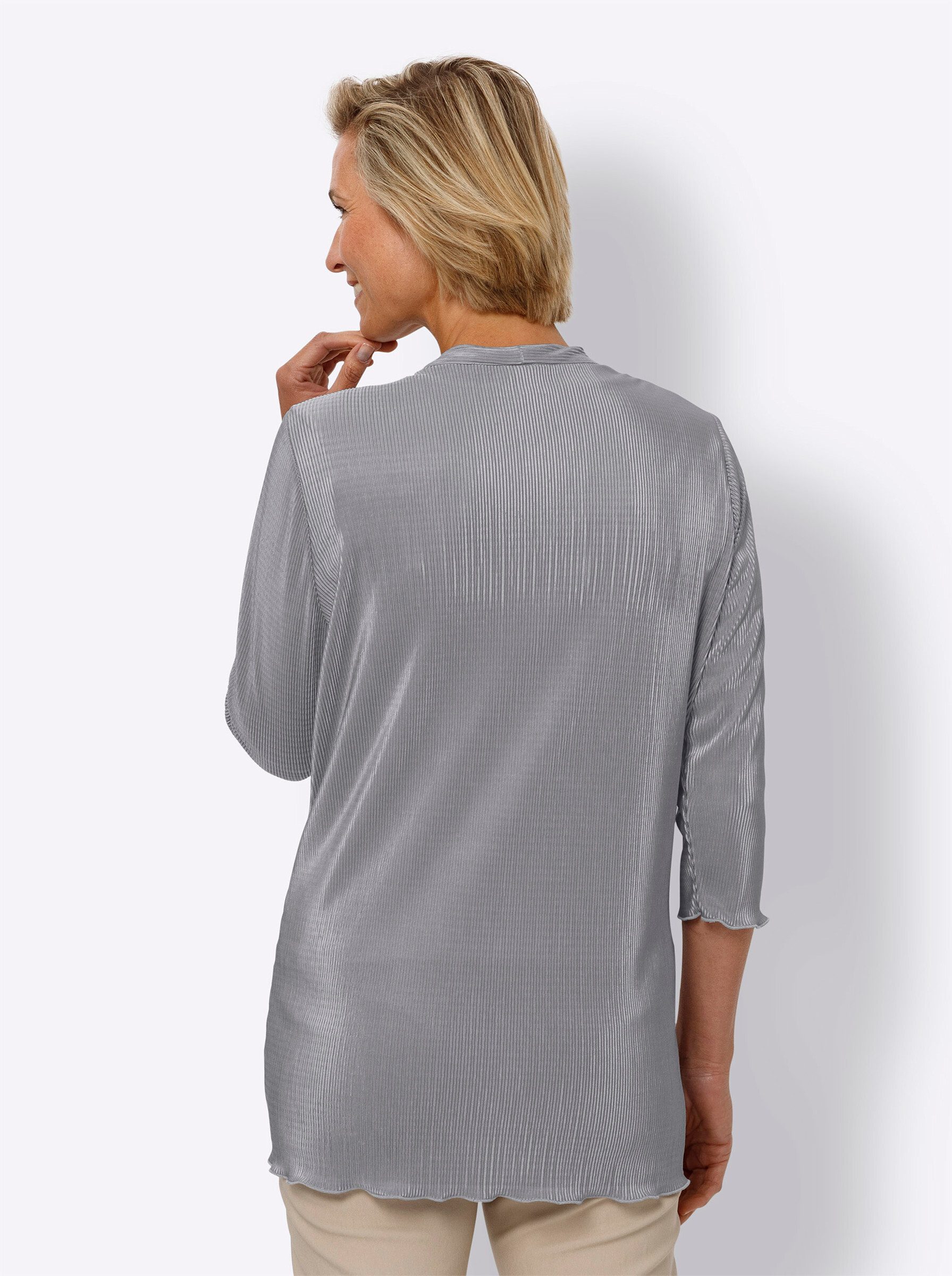 Sieh an! Shirtjacke Plissee-Shirtjacke 3/4-Arm günstig online kaufen