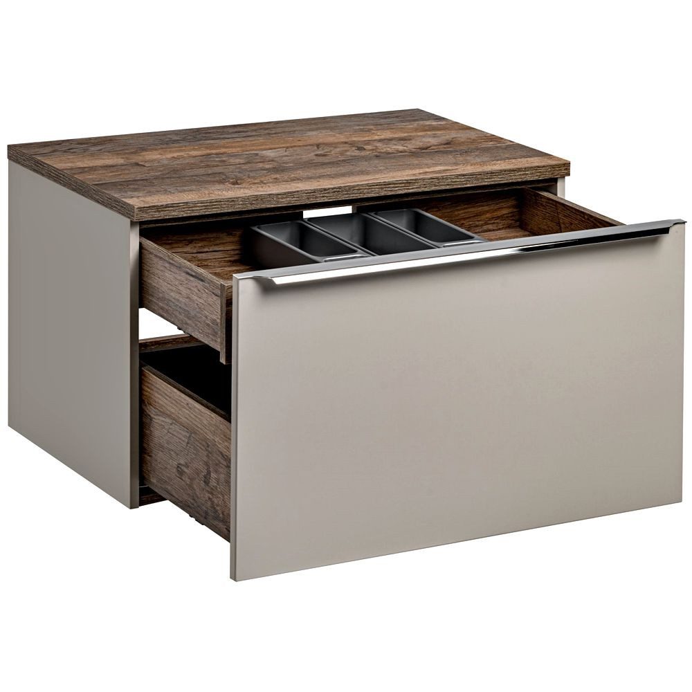 Lomadox Waschbeckenschrank PUEBLA-56-TAUPE Waschtischunterschrank 80cm in günstig online kaufen